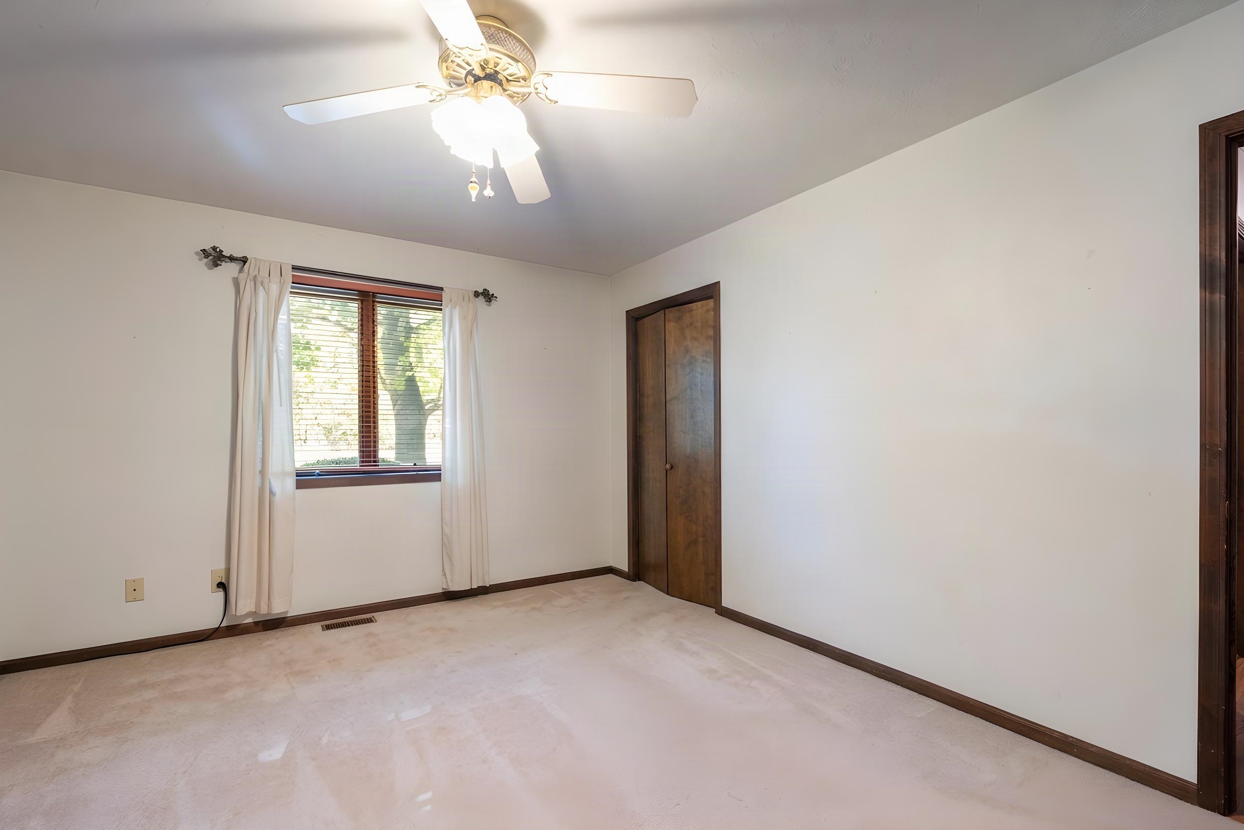 Furniture has been removed virtually from this room