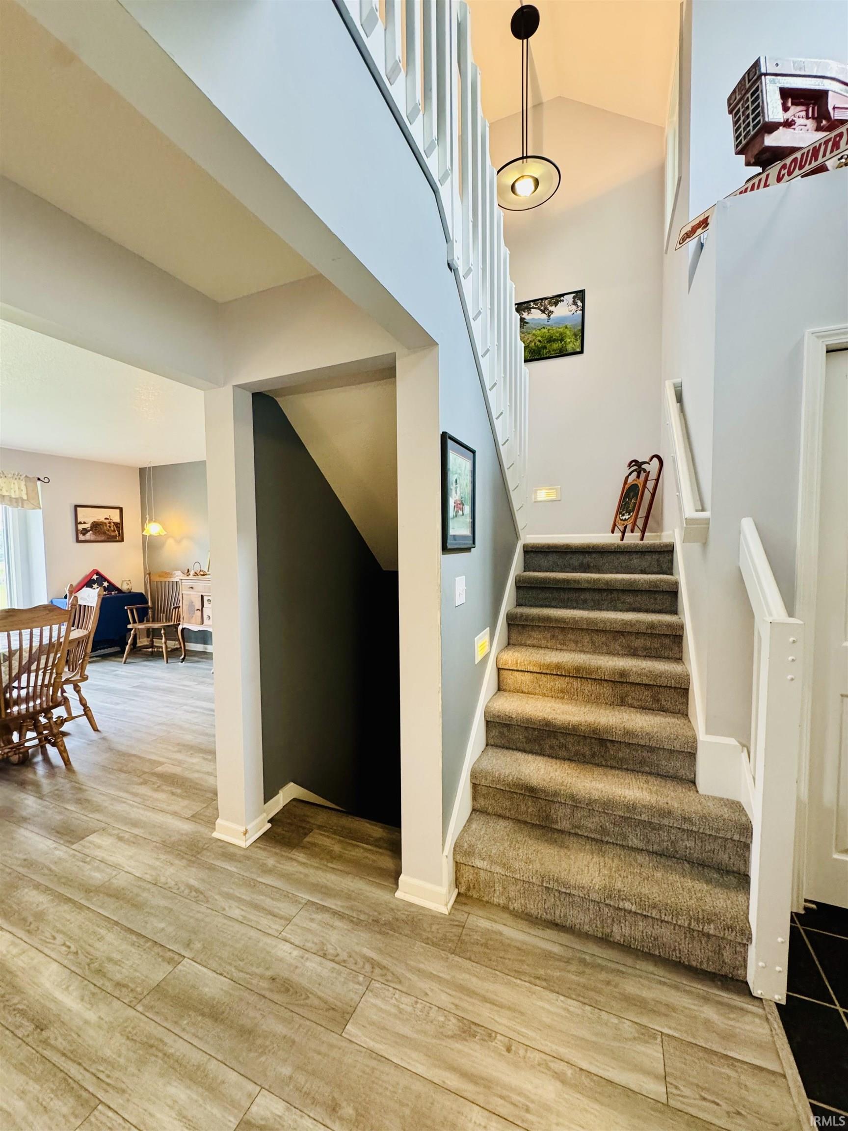 Wood-finish flooring throughout the main level