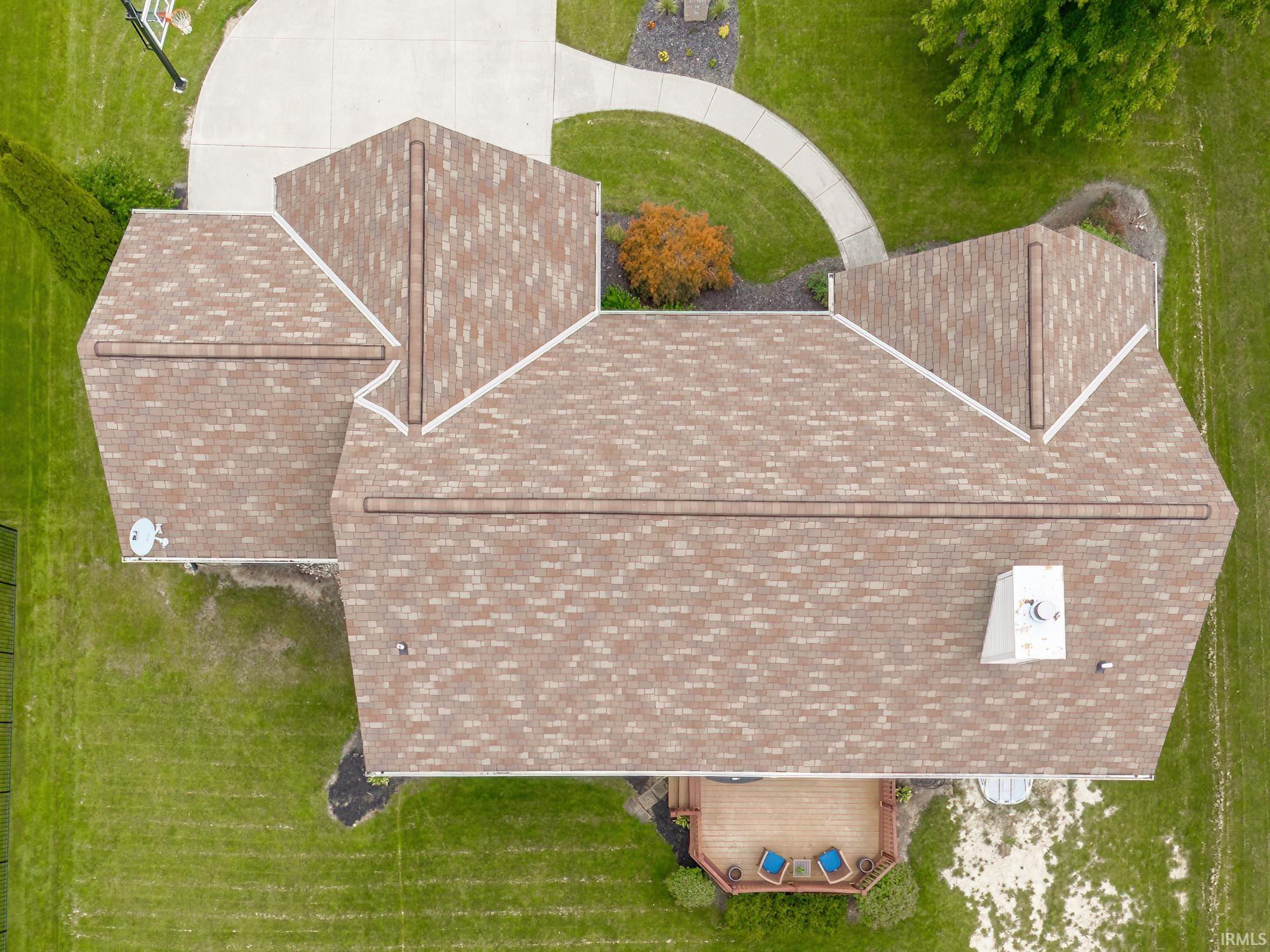 Gable and hip rooflines with dimensional shingle roofing