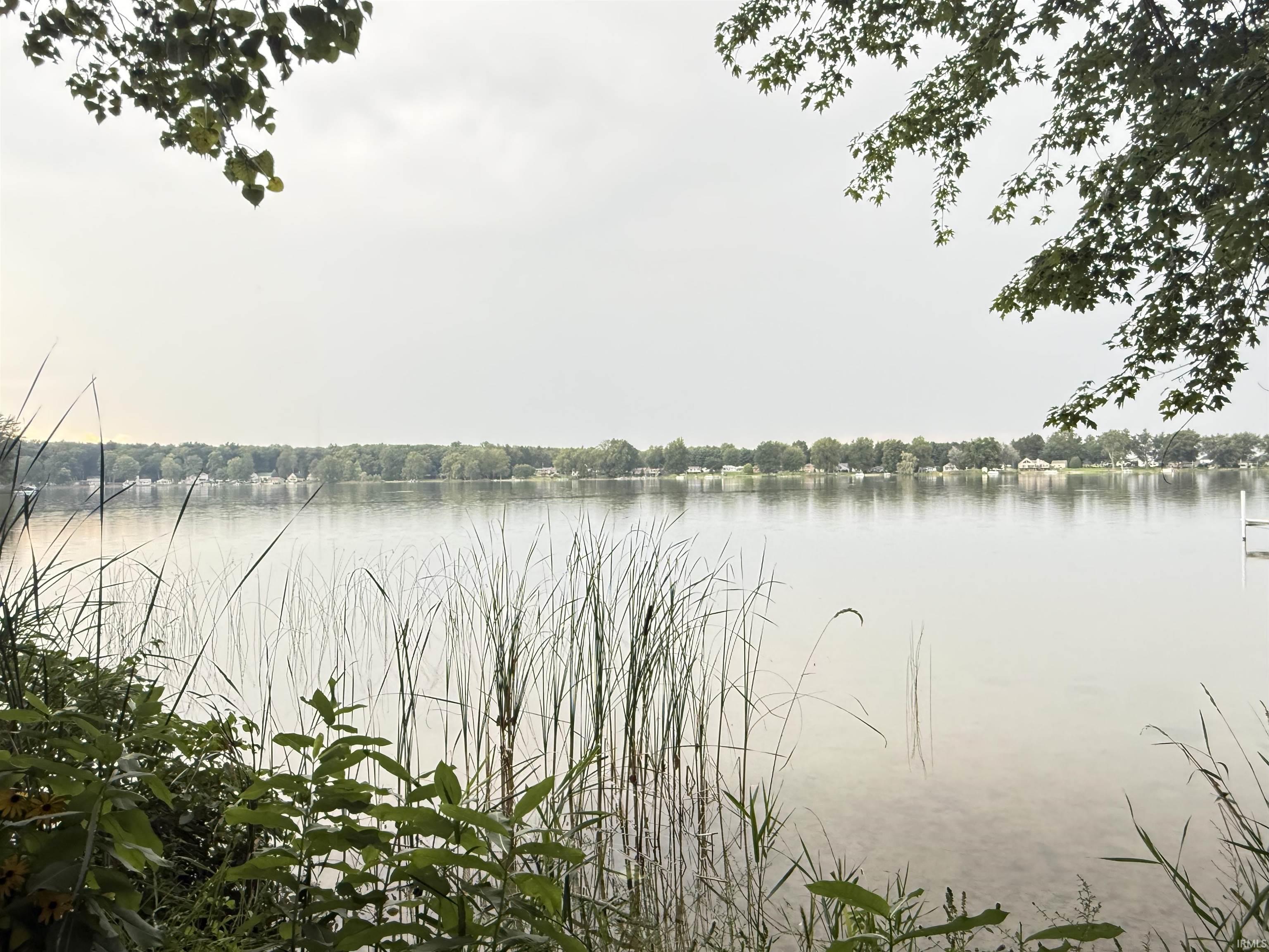 Waterfront property featuring natural shoreline vegetation, mature trees along the distant bank, and clear water