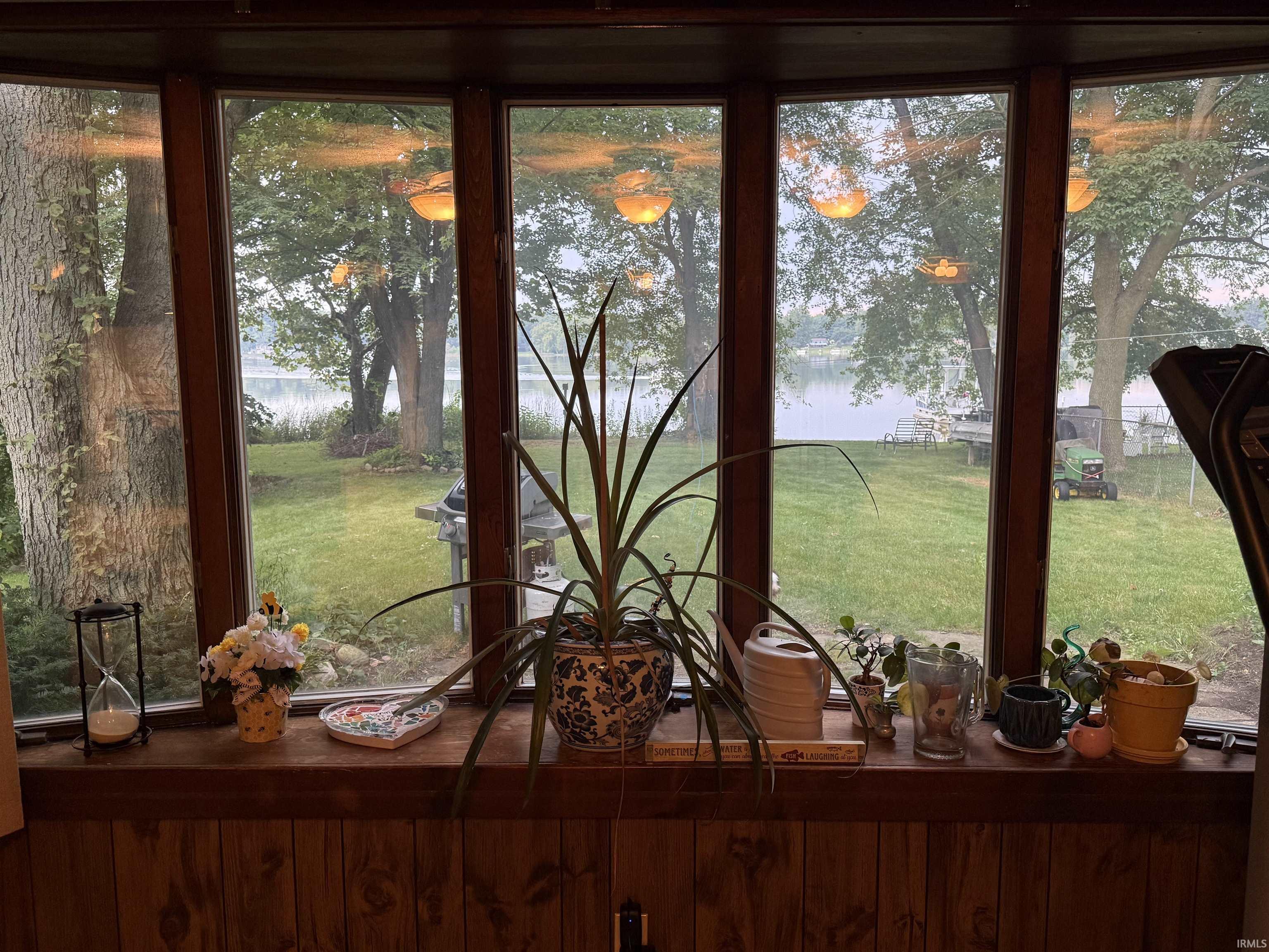 Bay window with wood-finish framing