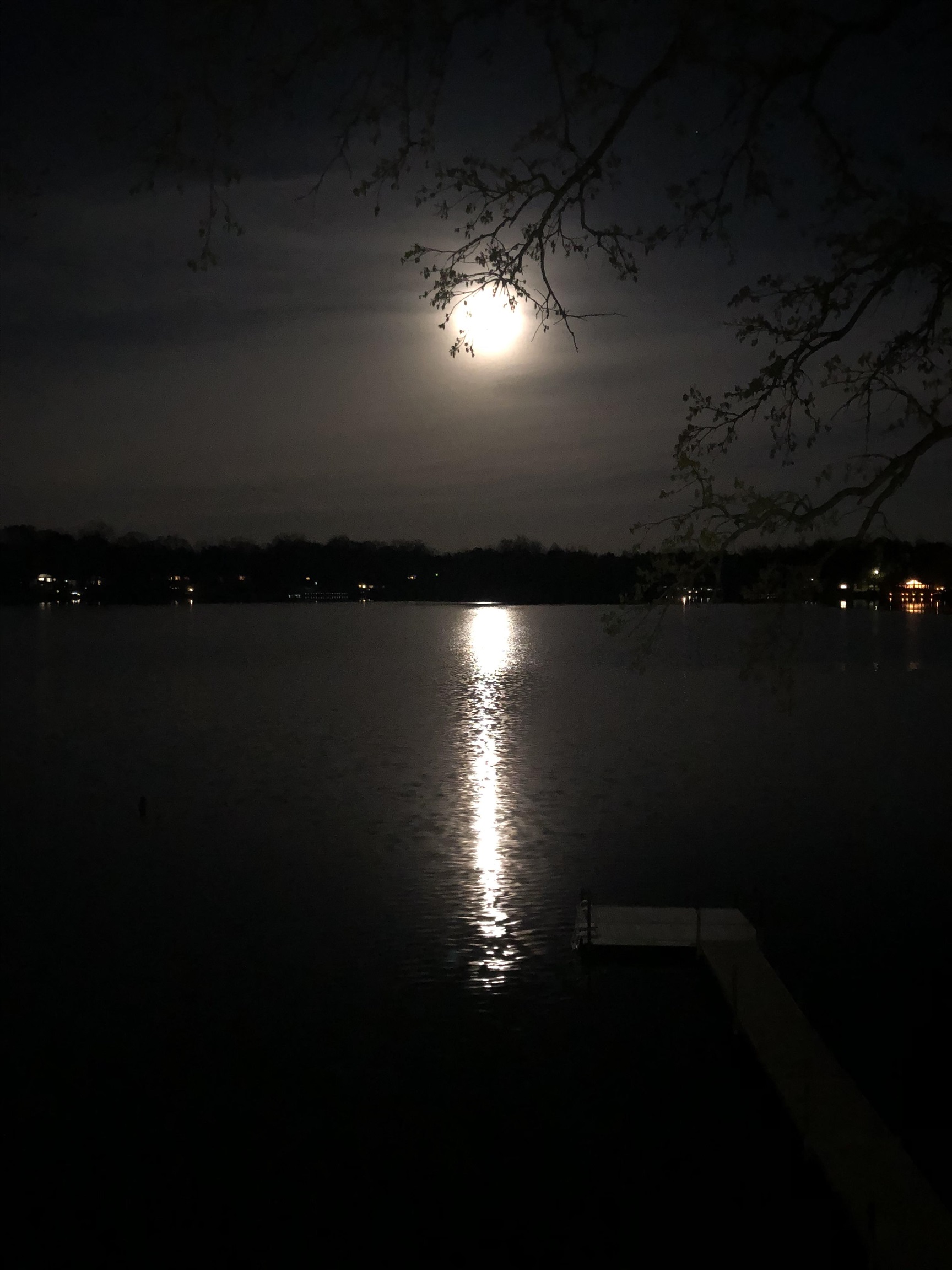 Full Moon shining over South Twin Lake