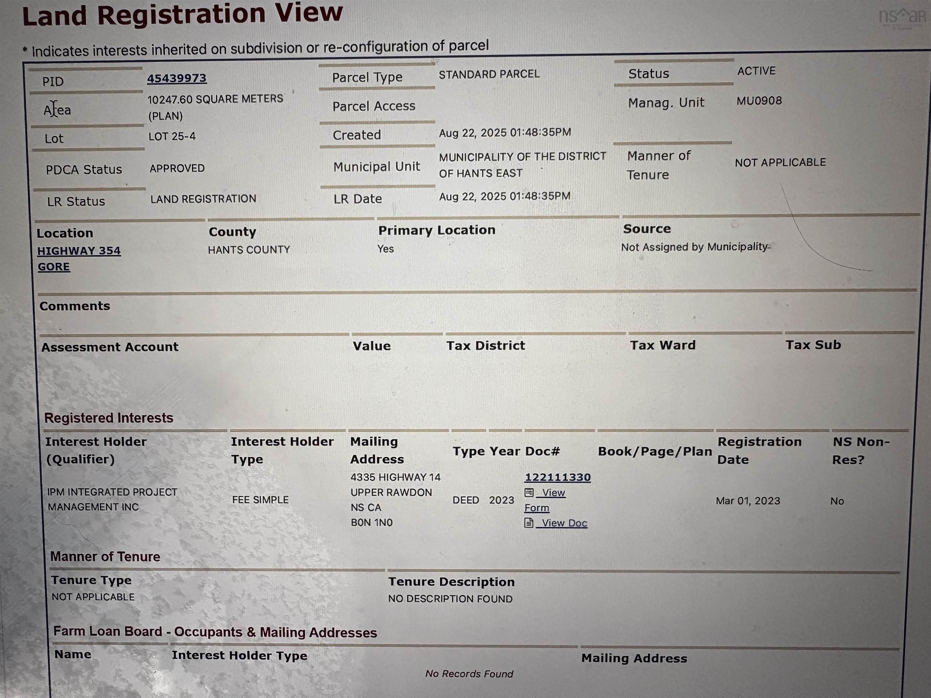 25-4 Main Street, Gore, NS (MLS 202523366)