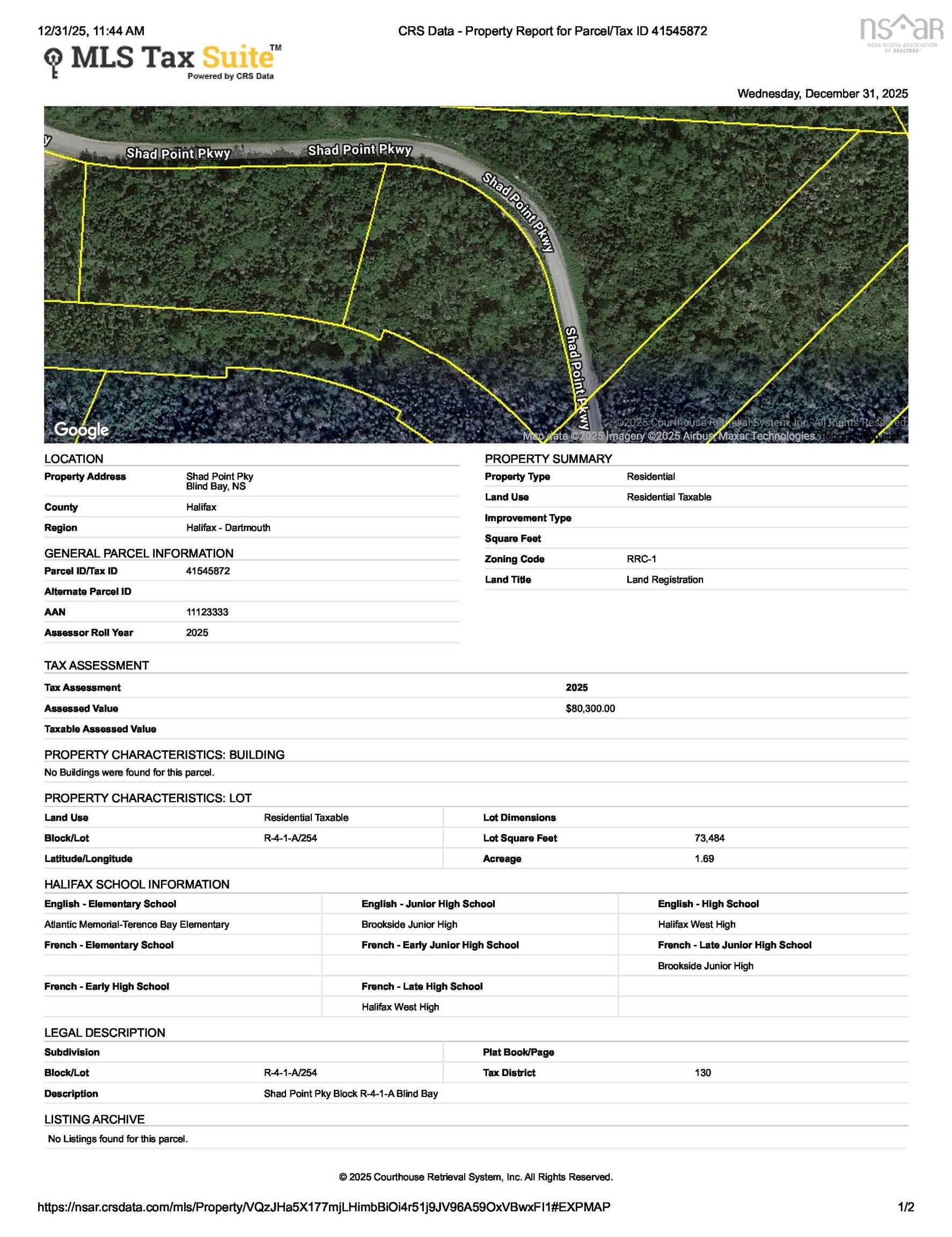 254 Shad Point Parkway, Blind Bay, NS (MLS 202600002)