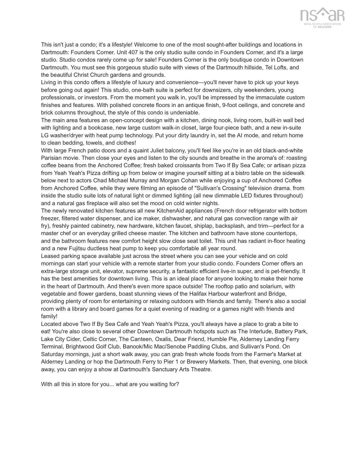 407 70 Ochterloney Street, Dartmouth, NS (MLS 202602148)