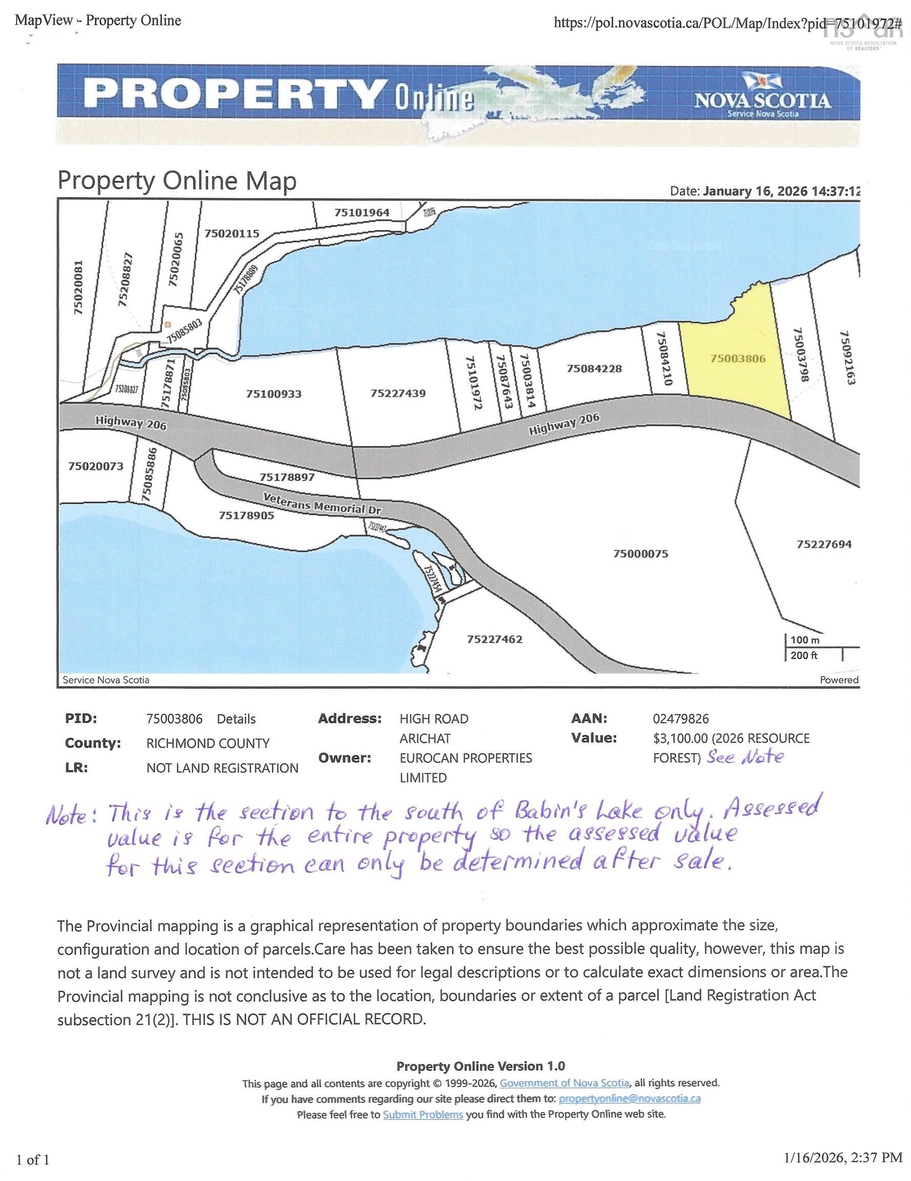 $50,000.00: Babins Lake, Arichat
