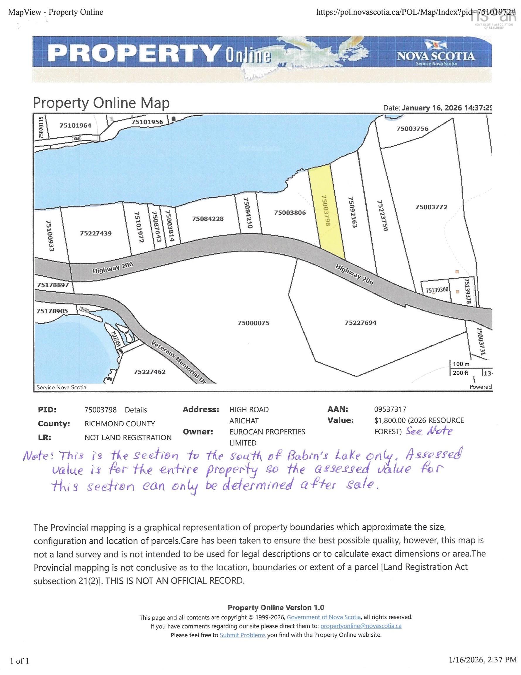 $40,000.00: Babins Lake, Arichat