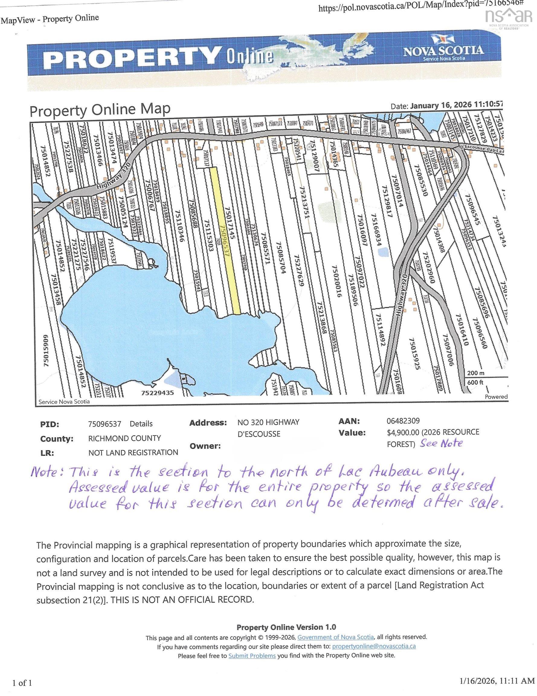 $25,000.00: 320 Highway, D'Escousse