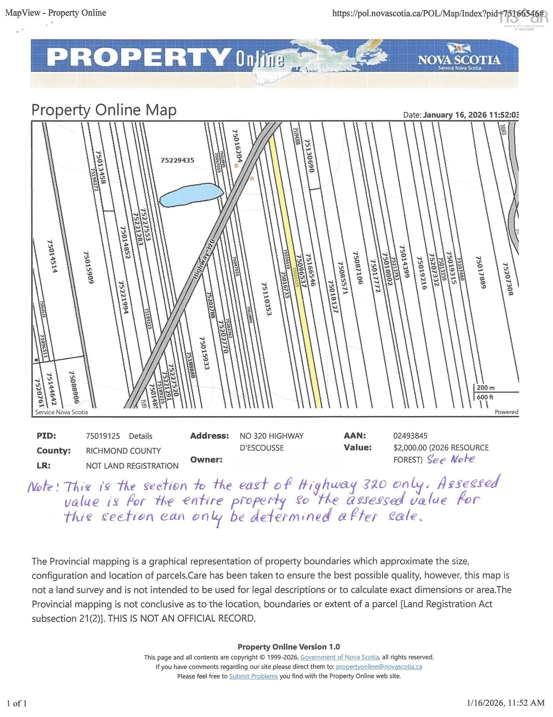 $12,000.00: 320 Highway, D'Escousse