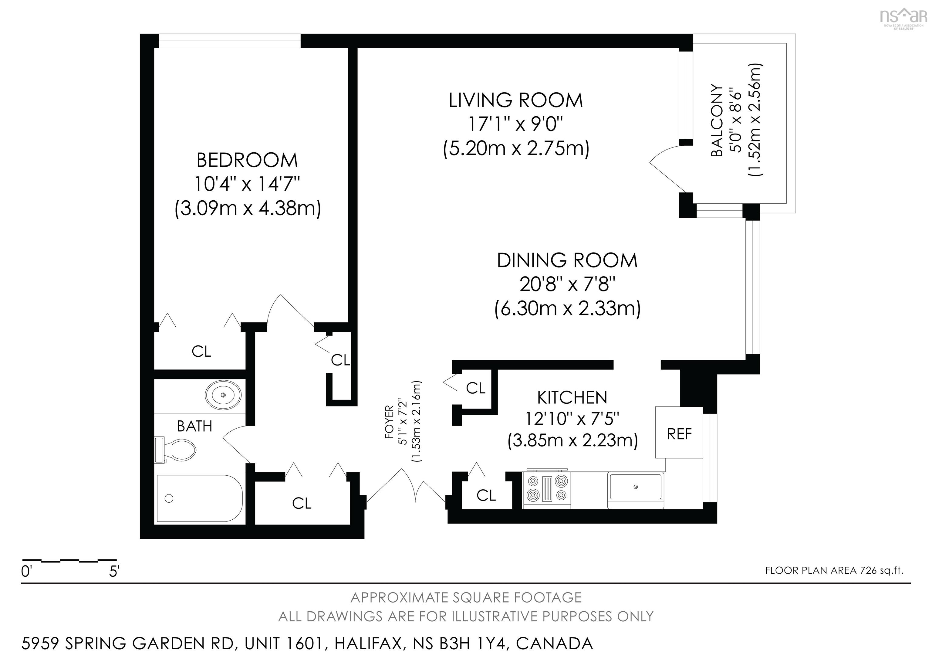 1601 5959 Spring Garden Road, Halifax, NS (MLS® 202620845) — Floor plan