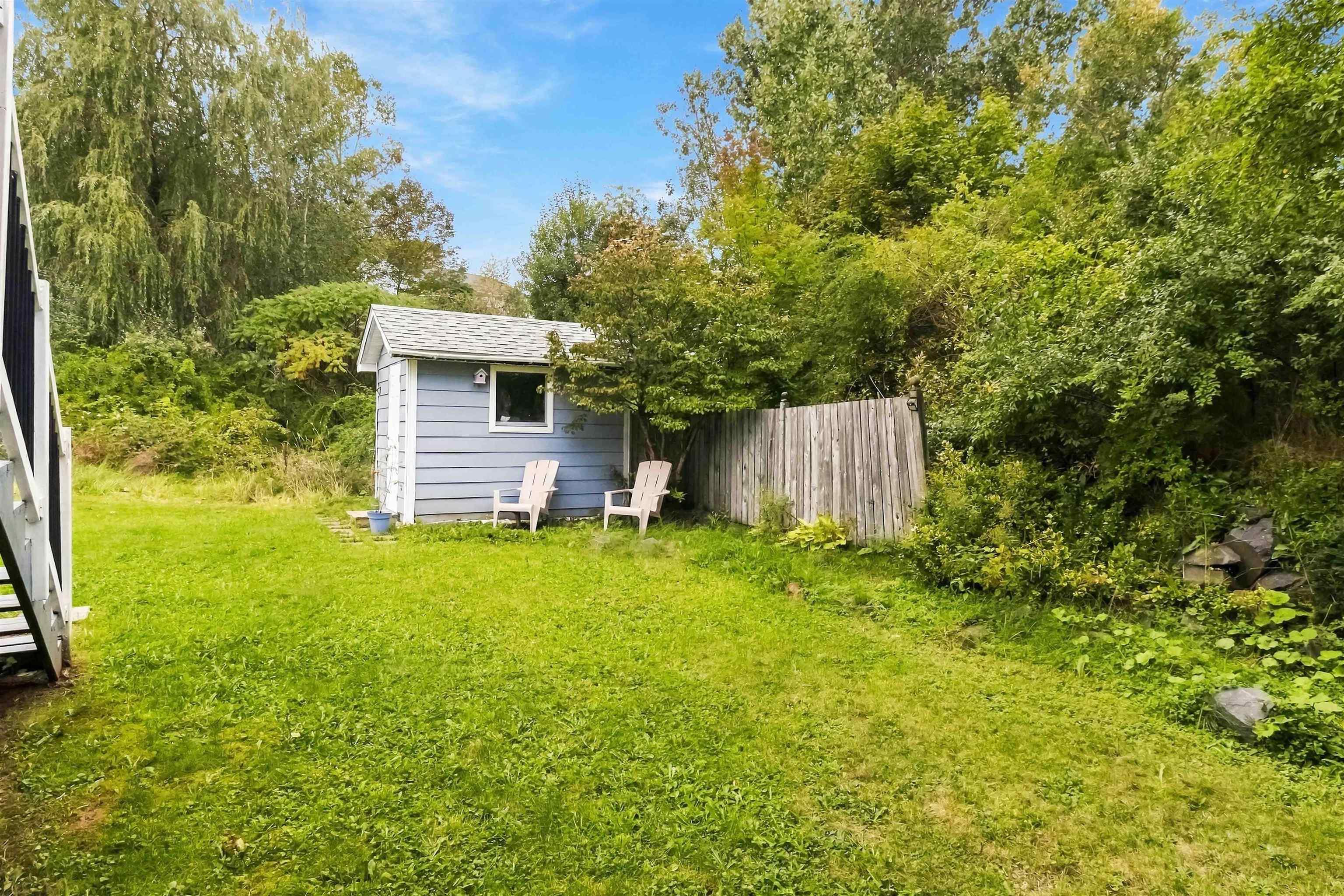 34 Lindsay Court, Lower Sackville, NS (MLS® 202624063) — Fenced perimeter with natural landscaping and a detached shed