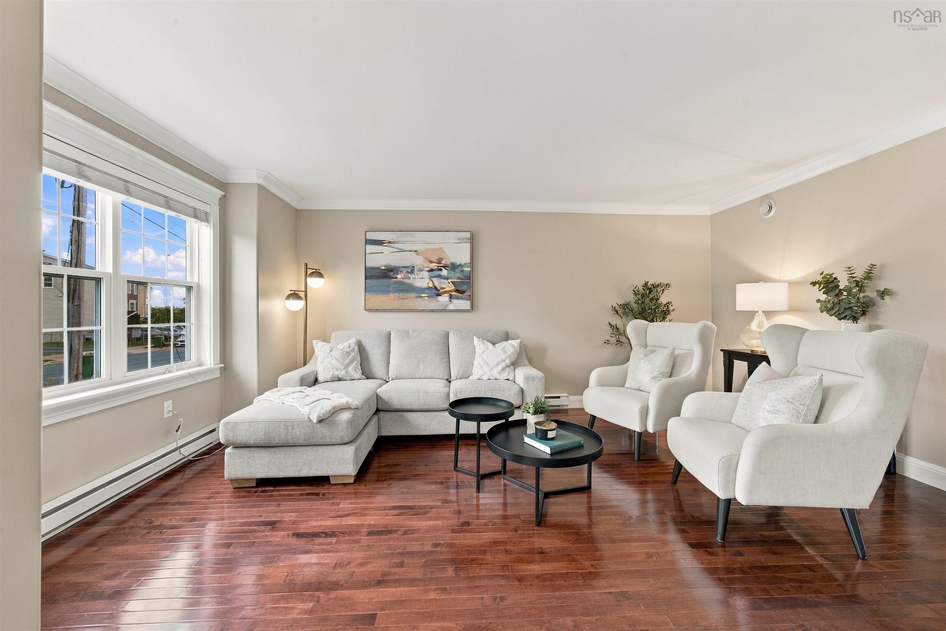 150 Transom Drive, Halifax, NS (MLS® 202625460) — Wood-finish flooring, crown molding, and neutral wall tones