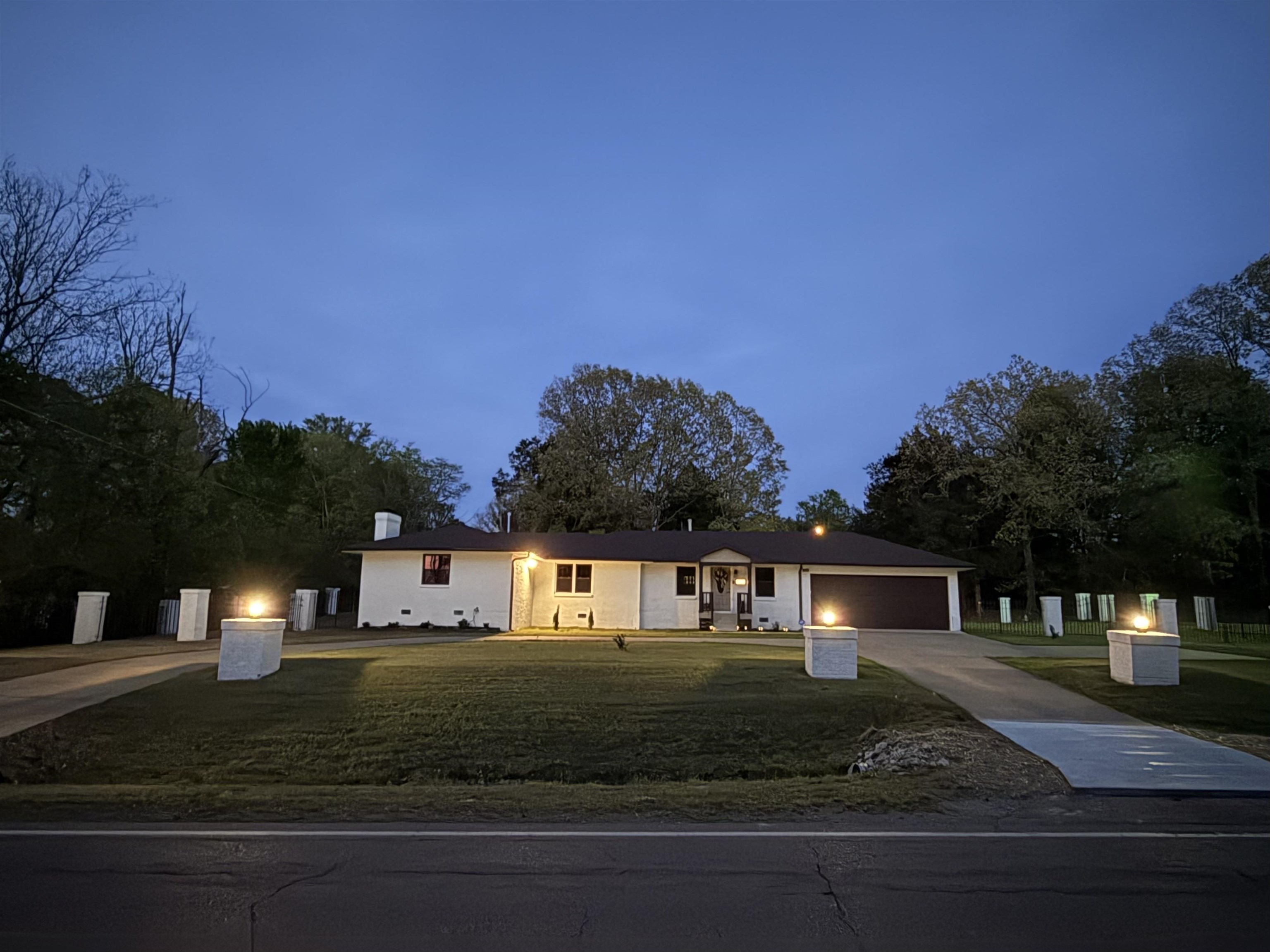 $10K BUYER INCENTIVE!!! Seller Is Motivated. Unbelievable Space in this Custom 2,400 sqft Newly Renovated & Fully Remodeled, TURN-KEY, MOVE-IN READY, 4BR/3BA 1-LEVEL Ranch. Completely up to code from electrical to plumbing w/new Certificate of Occupancy. Circular drive w/lighted brick columns, iron/brick gate & attached 2 car garage. New roof, windows, smooth ceilings, recessed lighting, ceiling fans, auto closet lighting, hardwood floors, tile baths, granite & marble counters. Open great room & dining combo plus large flex room (4th bedroom / living room) w/gas fireplace & walk-in closet. Kitchen features island, pendant lights, soft-close cabinets, coffee bar w/tile backsplash & beverage fridge, new GE appliances, & walk-in pantry. Primary suite offers patio access & spa bath with wet room, jacuzzi tub, walk-in shower, double sinks, and 7x13 closet. Awesome Outdoor Space offering concrete patio and separate fire pit patio. Some AI generated photos for idea purposes only.