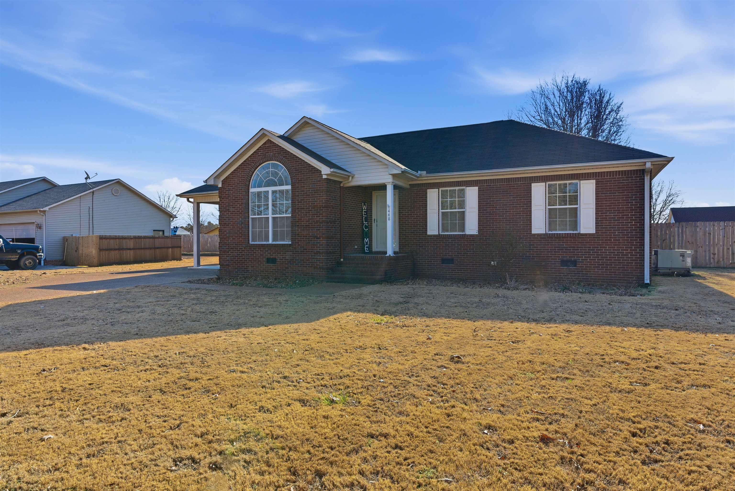 This 3 bedroom, 2 bath brick home located at 448 Stevens Rd, Bolivar, TN is back on the market with fresh updates inside and out! Inside features all new flooring with new carpet in the bedrooms and new wood laminate throughout the living area, kitchen and hallway.  The kitchen has been updated with custom kitchen cabinets, new sink and new appliances.  Outside enjoy a nice spacious backyard with a new 6ft wood fence for privacy and new flood lights.  Call today to set up a private showing!