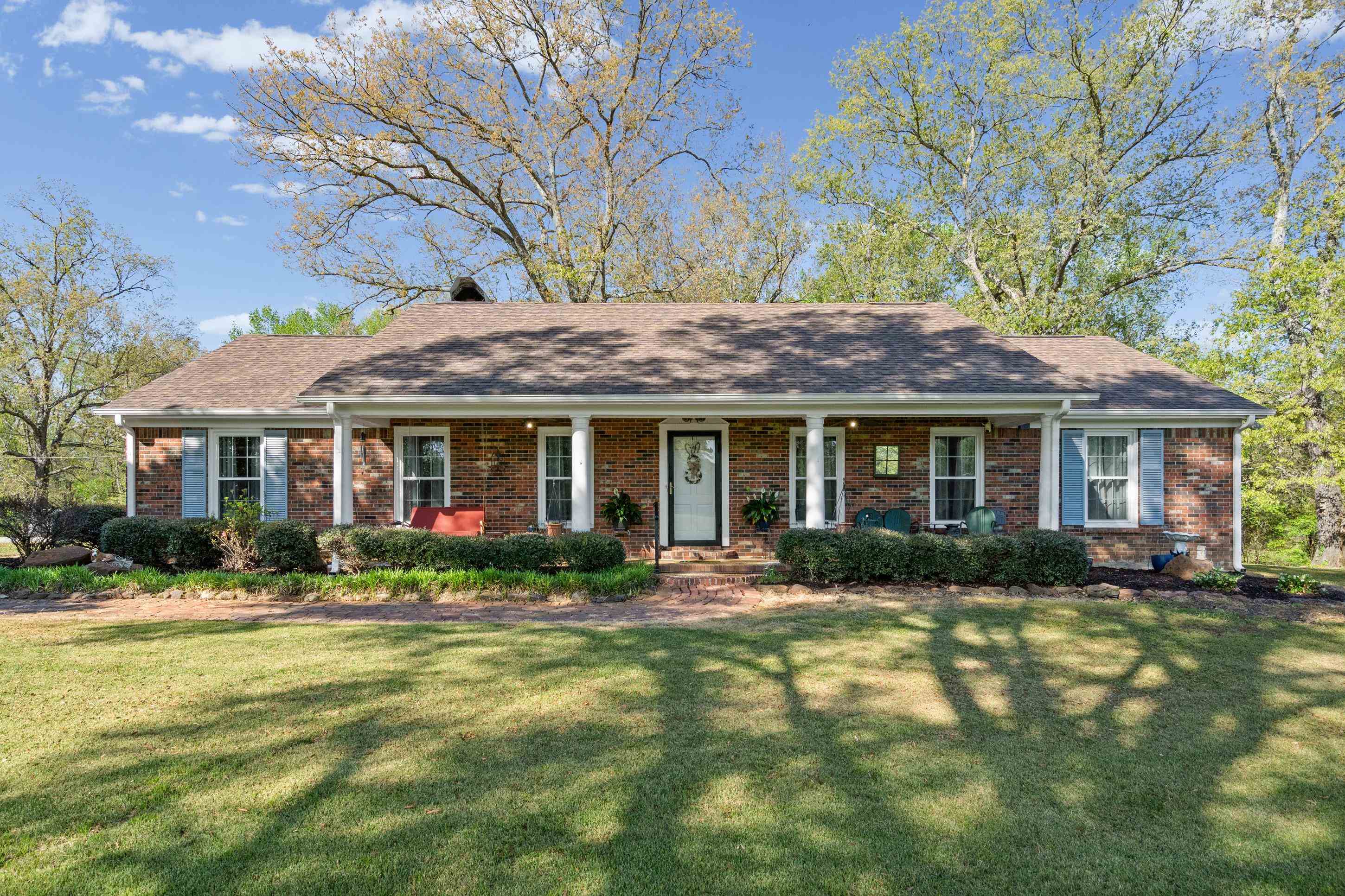 4 Bedroom, 3 Bath brick home on 5.380 Acres in Somerville area. 3 Bedrooms/ 2 full Baths down, primary is down with updated Bath. Upstairs is 1 Bedroom, 1 Bath/3 Closets, could be 2nd primary or entertainment area. Home is 1 1/2 stories with stand alone 30x40 Garage/Workshop with both 220 /110 electrical. Home is fully updated with New Kitchen, Laundry Room and all baths replumbed with updated electrical. All major systems AC/Heat, Roof, Water Heater, flooring has been replaced within 8 years. kitchen remodel was taken down to studs with new insulation/wallboard, Cabinets are to the ceiling and they are soft close cabinets and drawers, two built in Pantries/ lower Cabinets have roll out shelves for easy access, Additional outlets added behind drawers for future use. Exterior was painted in Fall 2022 and back yard adjacent to the house and carport fenced. Great place to Roam, Entertain with family and friends, Walk  to the Somerville Country Club Golf Course/Swimming Pool.