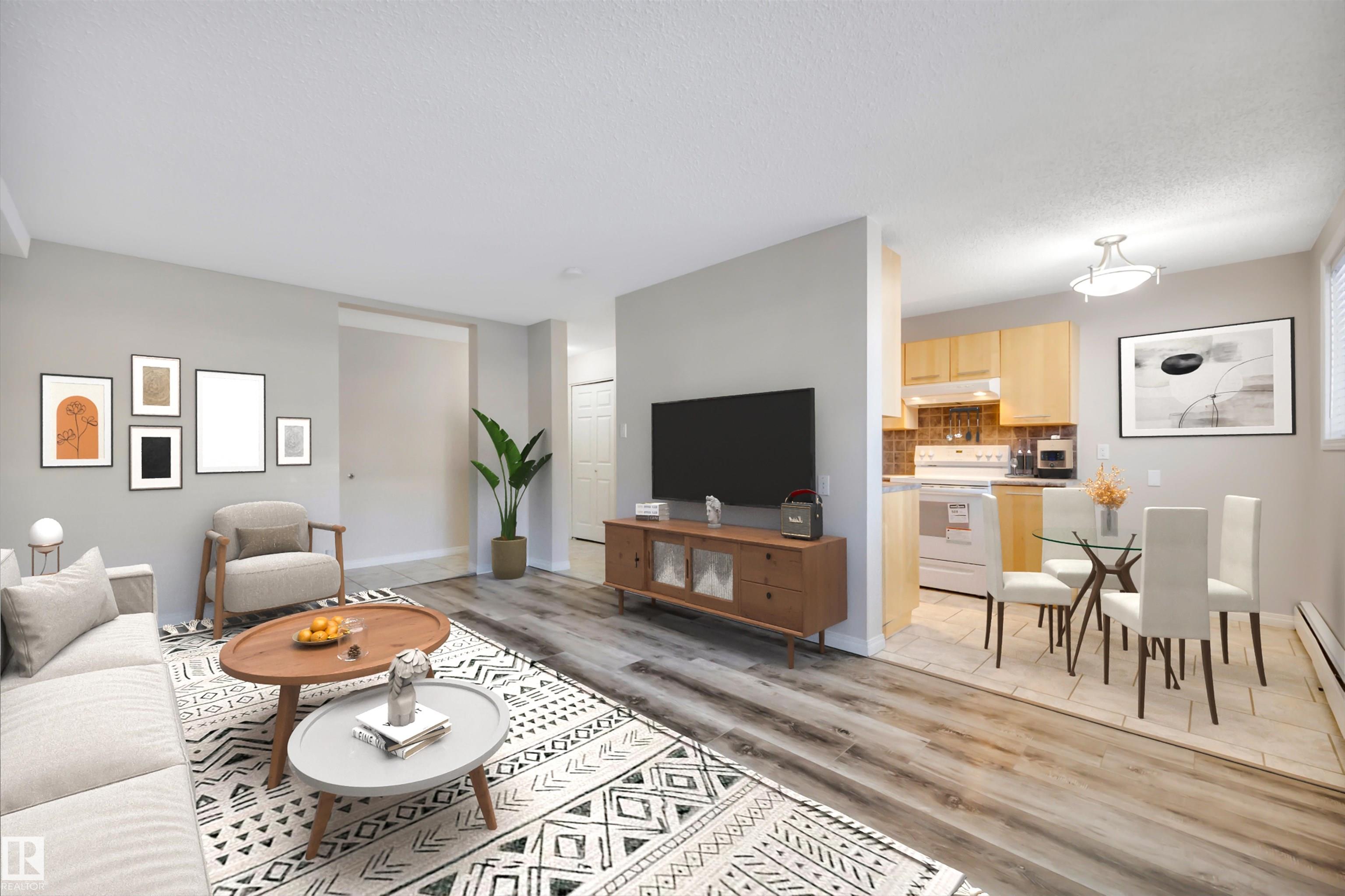 Beautifully updated 2 bedroom, 1 bathroom condo in the heart of Old Strathcona. This bright, north-facing unit features upgrades throughout the last few years vinyl plank flooring, fresh paint throughout, and an updated bathroom. The spacious bedrooms and oversized living room offer a comfortable, open feel and large windows that provide excellent natural light. Ideally located just minutes from Whyte Ave, parks, schools, shopping, restaurants, the Strathcona Farmers? Market, and the River Valley. Easy access transit makes it a short commute to downtown or The U of A. The unit has a powered parking stall and offers excellent rental potential. Perfect for investors, students, or first-time buyers in one of Edmonton?s most desirable neighbourhoods.
