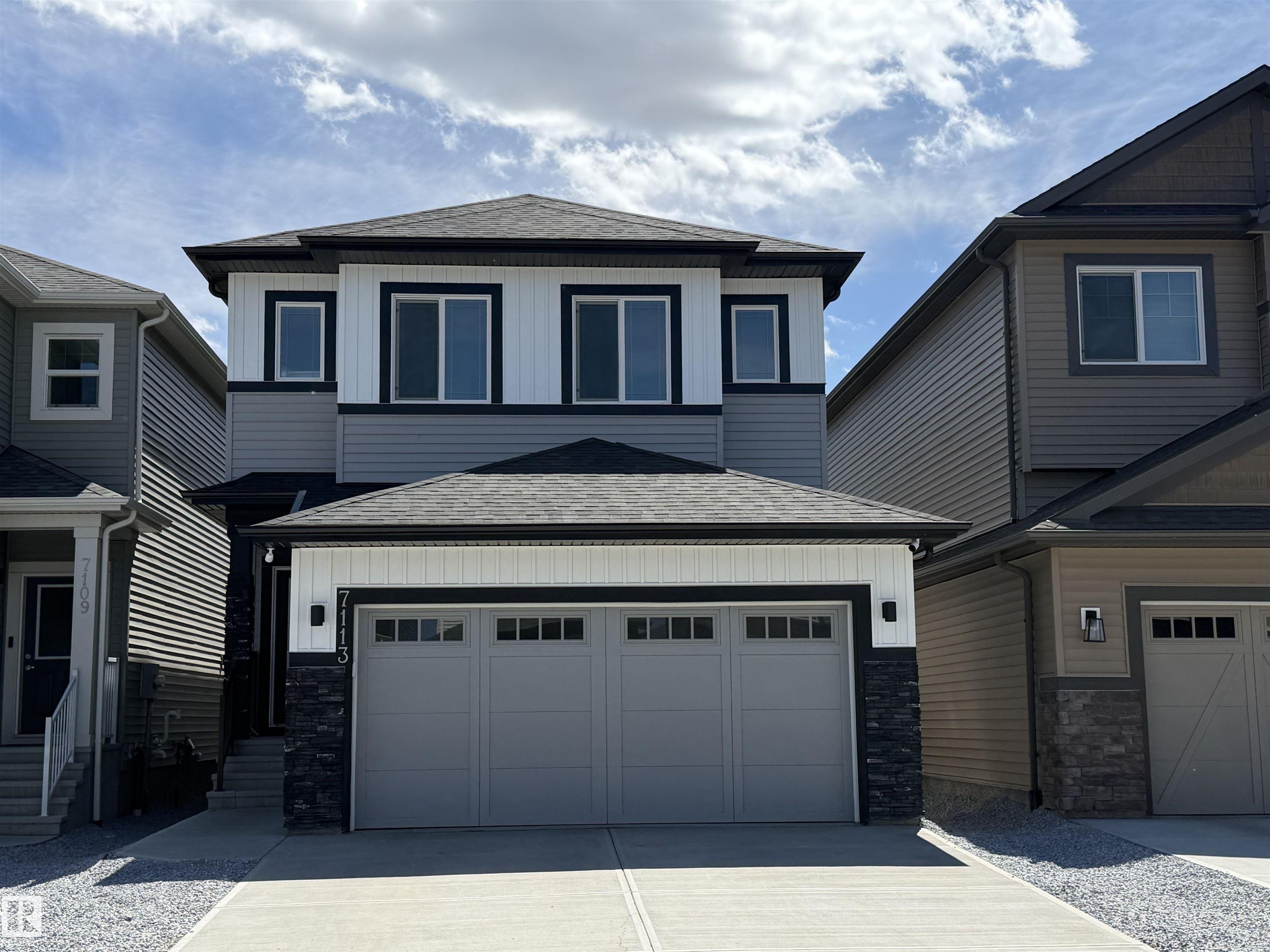 Welcome to this beautifully designed 2,356 sq ft home in the family friendly community of Crystallina Nera in Edmonton This home perfectly blends comfort, space, and functionality, featuring 3 generously sized bedrooms and 2.5 bathrooms. An ideal layout for both everyday living and entertaining. Step inside and you?ll immediately appreciate the thoughtful flow of the home, with open yet defined living spaces that create a natural, inviting atmosphere. The heart of the home is the massive chef?s kitchen which is complete with abundant counter space, ample cabinetry, and room to gather. It is perfect for cooking, hosting, and making memories. Upstairs, all three bedrooms are impressively spacious the master having a spa like ensuite, plus an Upstairs laundry. Step outside to a large custom-built deck that extends your living space ideal for summer barbecues, morning coffee, or evening unwinding. Additional highlights include central air conditioning, a tankless hot water heater, and a water softener