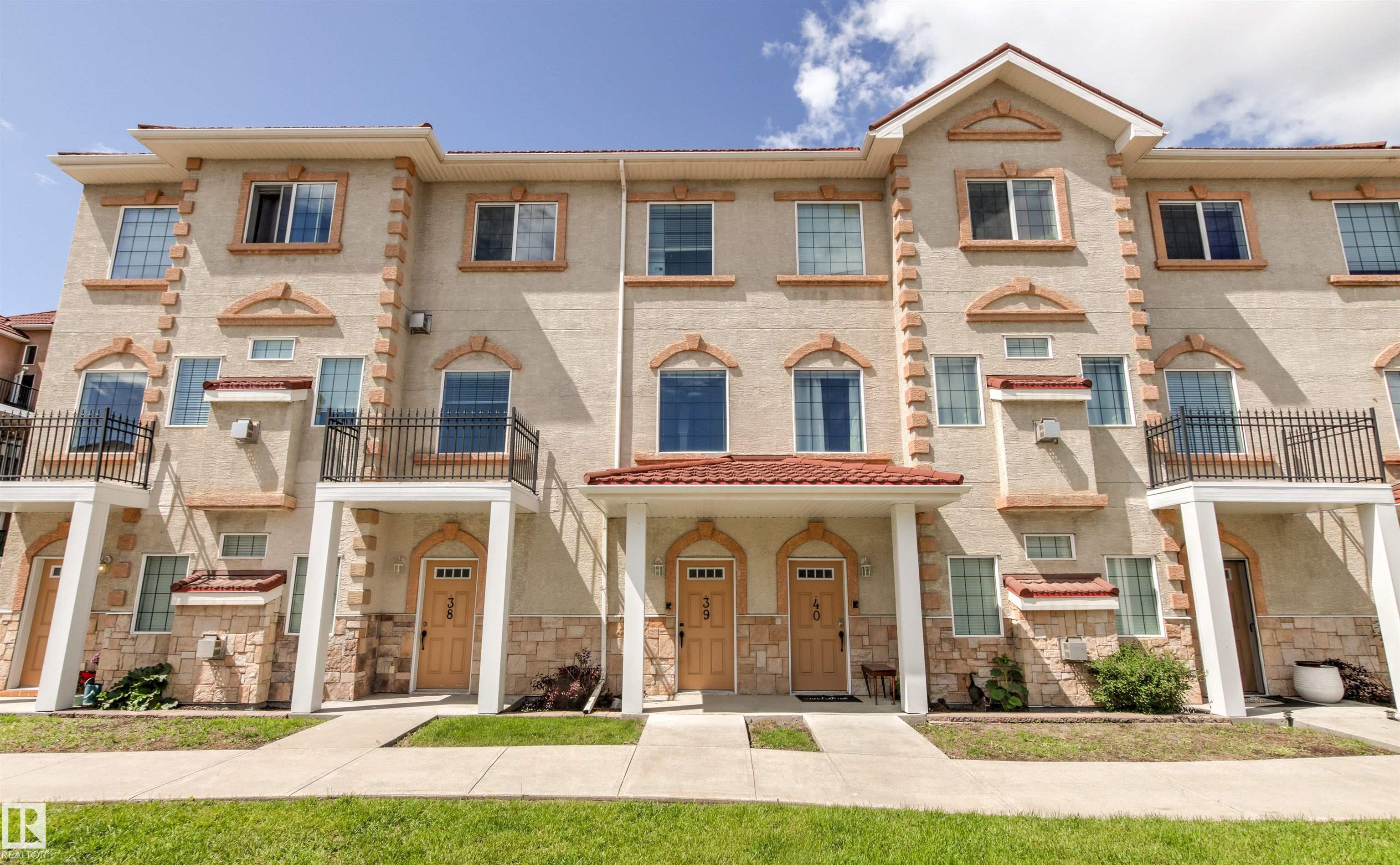 Welcome home to Tuscan Village! This stunning DUAL MASTER VILLA in the heart of Carlton is perfect & waiting for you.. at a price YOU can afford :) Step inside to main landing & up the charming staircase to your BRIGHT and OPEN living room w/gas fireplace, 9' ceilings and HUGE picture windows! Kitchen is SUPER FUNCTIONAL w/loads of Maple cupboards, tons of counter space, tile backsplash, black appliances, island seating, coffee bar area & overlooks the dining area which seats 8 comfortably. Enjoy relaxing & soaking up the afternoon sun or sunsets on your W facing balcony! Upper level boasts x2 GREAT SIZED master SUITES, both with ensuite baths and generous sized walk-in closets & laundry area. Updates include newer paint, carpet & thermostat. With x2 HEATED stalls conveniently located RIGHT outside your bsmt door, lakes/walking trails, schools, shopping, restaurants and quick access to A. Henday.. what are you waiting for?! Perfect for couples, professionals & investors + HEAT/WATER included in condo fees