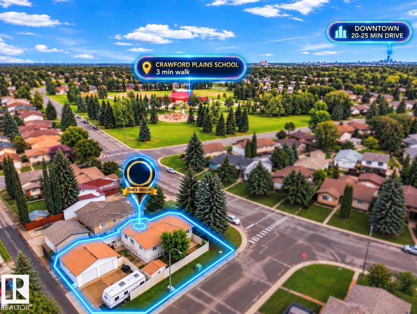 Welcome to this bright and spacious 4-level split corner-lot home offering 6 bedrooms + 1 Den and 3 full bathrooms. The home features 2 kitchens and 2 laundry areas, providing excellent flexibility for a large family or multi-generational living. Numerous major updates include newer windows, appliances, furnace, hot water tank and roof. The functional layout offers generous living space across all four levels with plenty of natural light. Outside, enjoy a double oversized detached garage with a giant garage pad and RV parking, providing ample room for vehicles, storage and recreational toys. A fantastic opportunity to own a spacious, updated and versatile home in Edmonton!