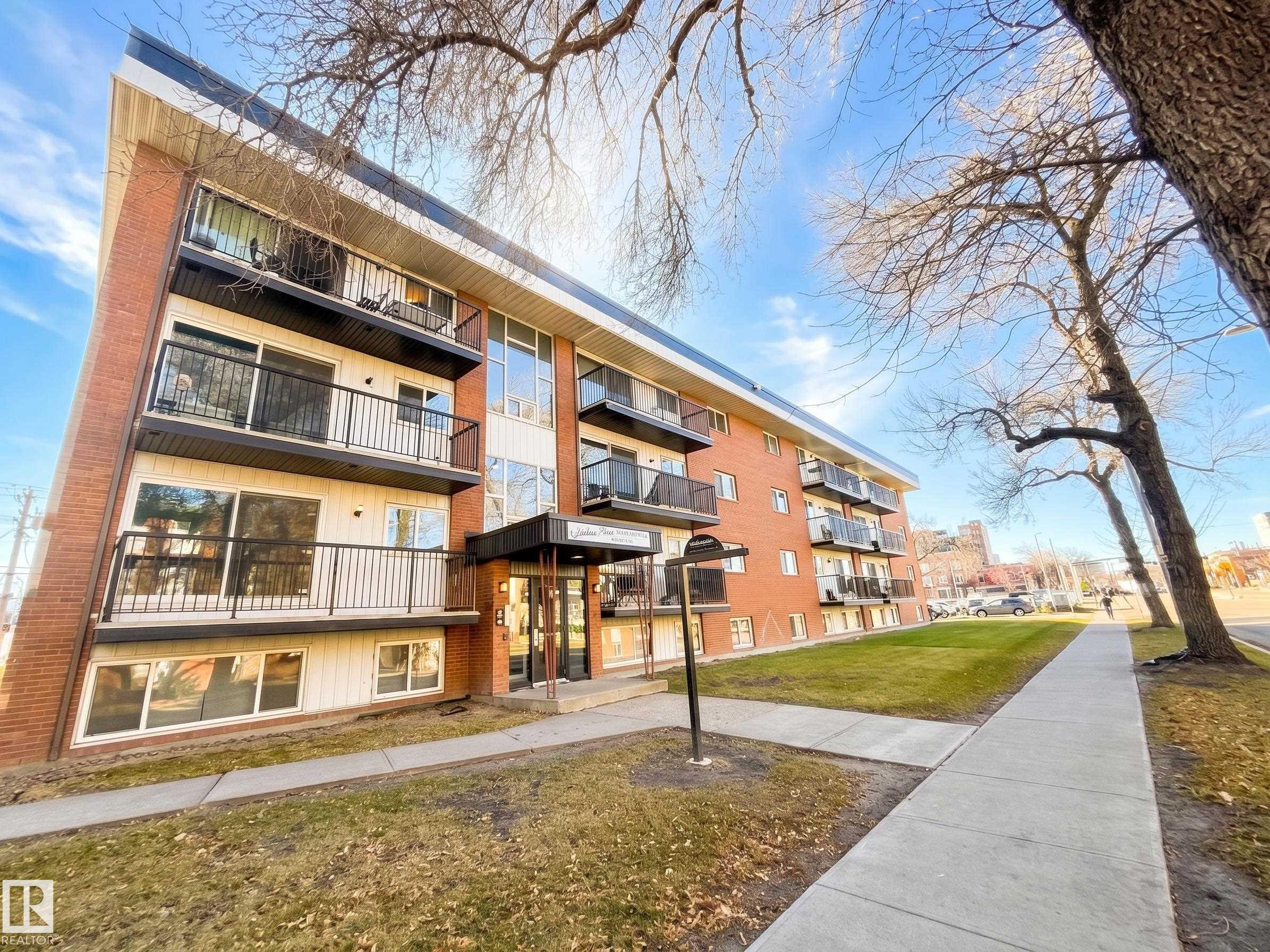 Step into this charming, newly renovated 1-bedroom, 1-bathroom condo located in the heart of Edmonton?s iconic Whyte Ave corridor. Truly turn-key, this unit has been updated from top to bottom, featuring fresh flooring, modern cabinetry, new paint, and a fully updated bathroom. This unit stands out with a rare in-suite washer and dryer, providing a level of convenience that?s hard to find in this building. Maximizing every square foot, the bright and inviting living space offers a comfortable and highly functional layout. Step outside, and you are instantly immersed in the vibrant energy of Whyte Ave?one of Edmonton's premier walkable districts?celebrated for its endless array of restaurants, cafes, unique local boutiques, and entertainment. This property comes complete with a dedicated outdoor parking stall and easy access to the U of A, making this the perfect home for a student or young professional seeking a low-maintenance lifestyle close to everything. **Some photos have been virtually staged.**