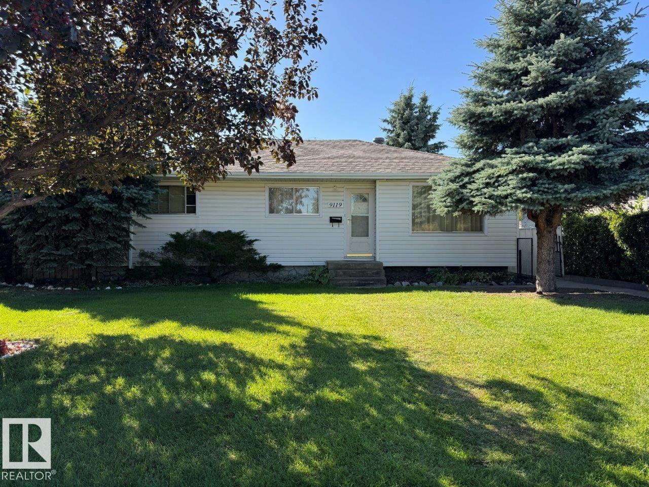 Very clean, neat & tidy 1076 sq ft, 4 bedroom bungalow (3 up & 1 down) located in the heart of Killarney with a north facing yard across from an island park. Main level features living/dining room with hardwood floors, kitchen, 3 bedrooms (1 with sliding door access to back yard), 4 pc bath & security roll shutters. Basement is finished with an additional bedroom, large family room, 2 pc bath & mechanical/laundry room. The yard has mature trees/shrubs, 2 car detached garage, greenhouse & storage shed. Home has had upgrades over the years - shingles, siding, furnace, A/C, HWT, however, still has a lot of original components. A very nice home with lots of character & potential.