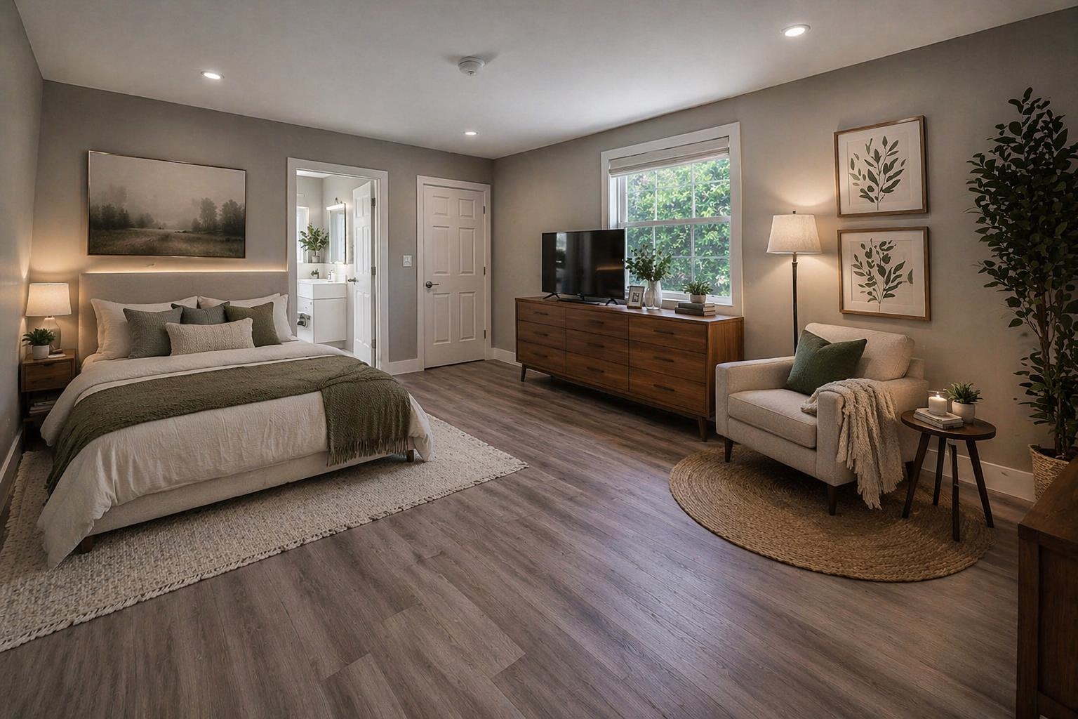 4th Bedroom which features its own full bathroom and walk in closet