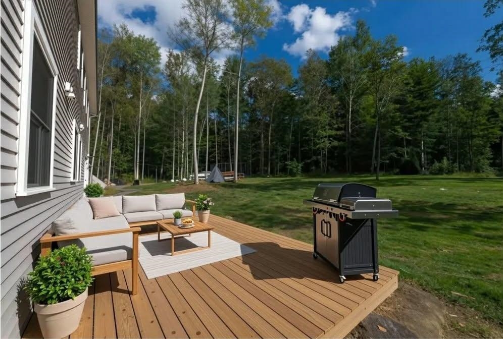 The Back deck is great for afternoon sun and entertaining