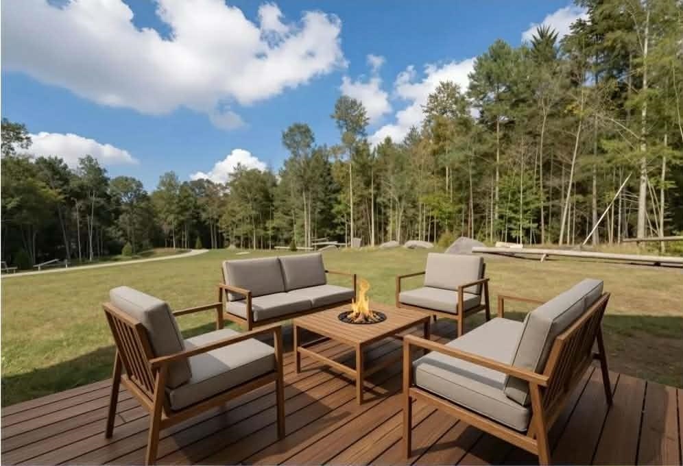 So many spots to soak up the sun on this wrap around deck!