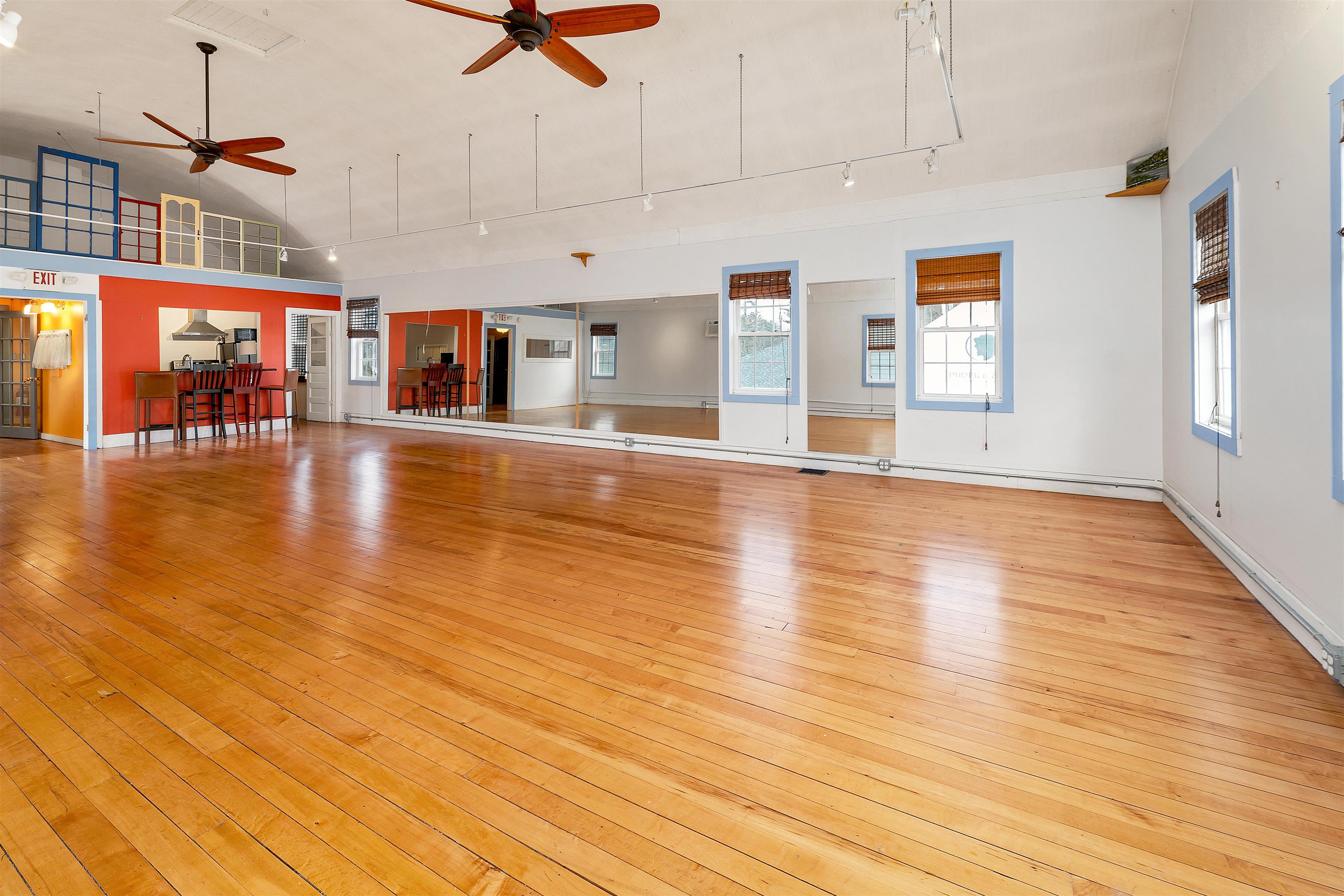 Second floor open space living/dining area