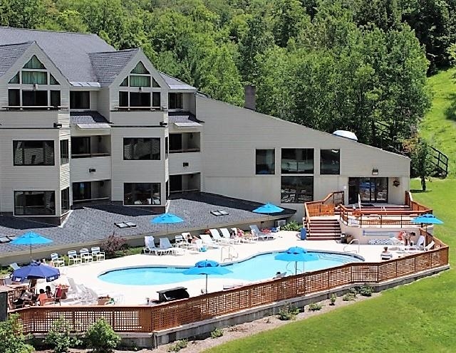 Outdoor pool on slopes