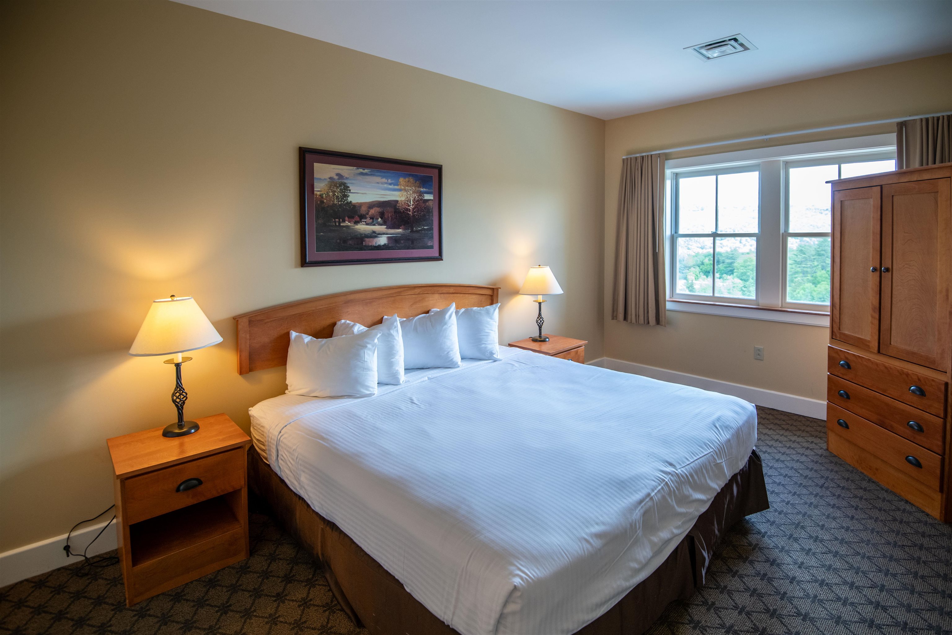 King bed with a view