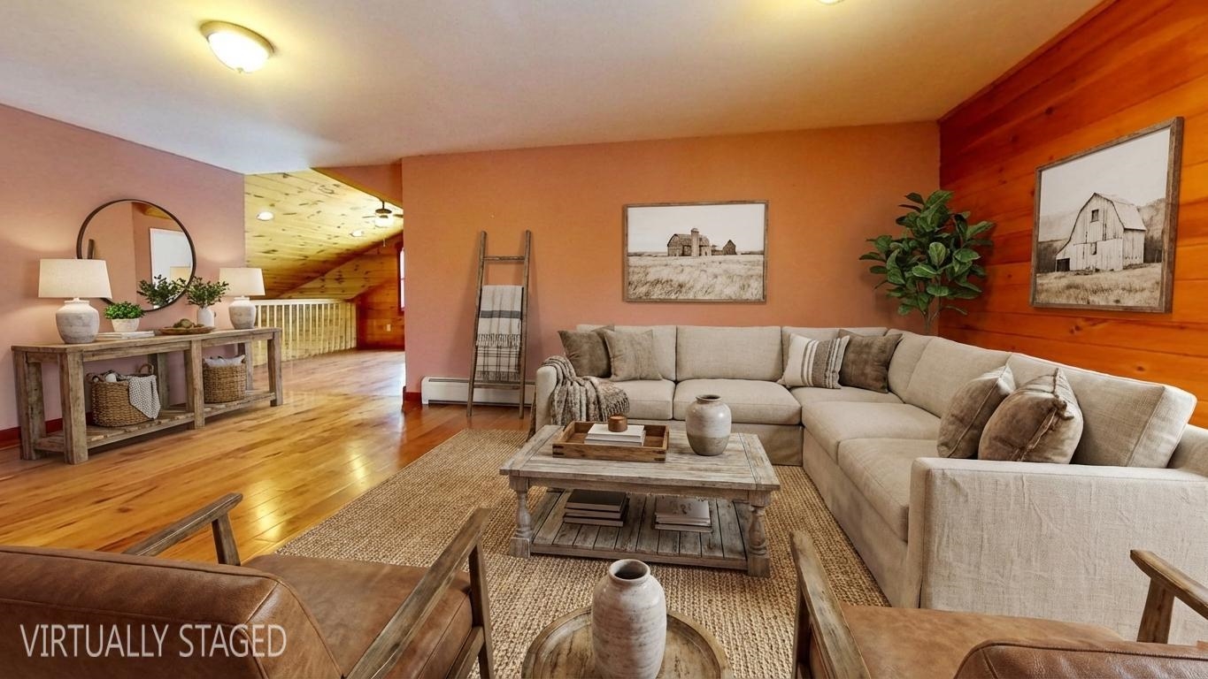 upstairs living room virtually staged