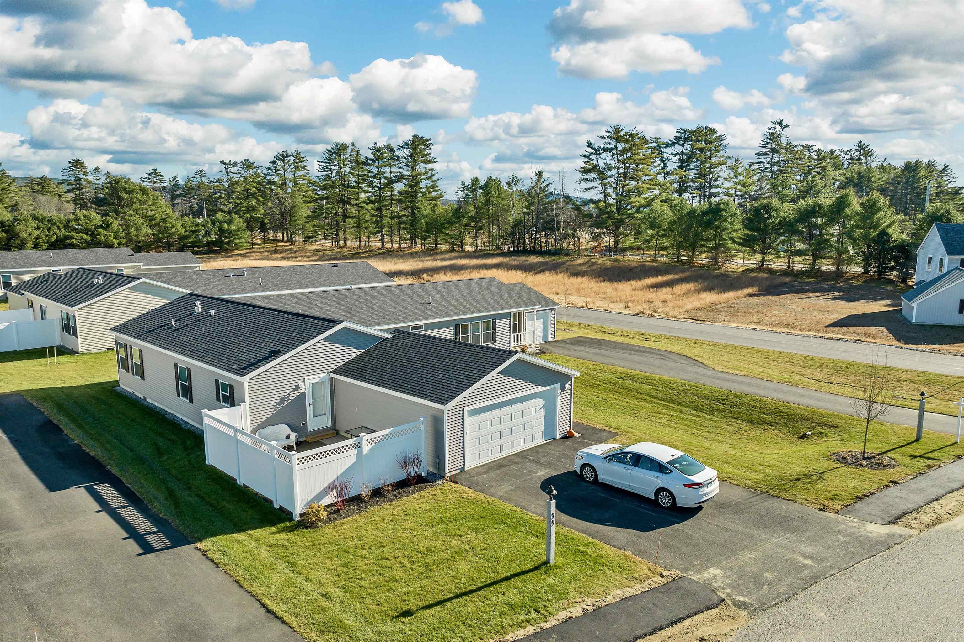 rear Aeriel View:  Model home @ 79-A Crescent St