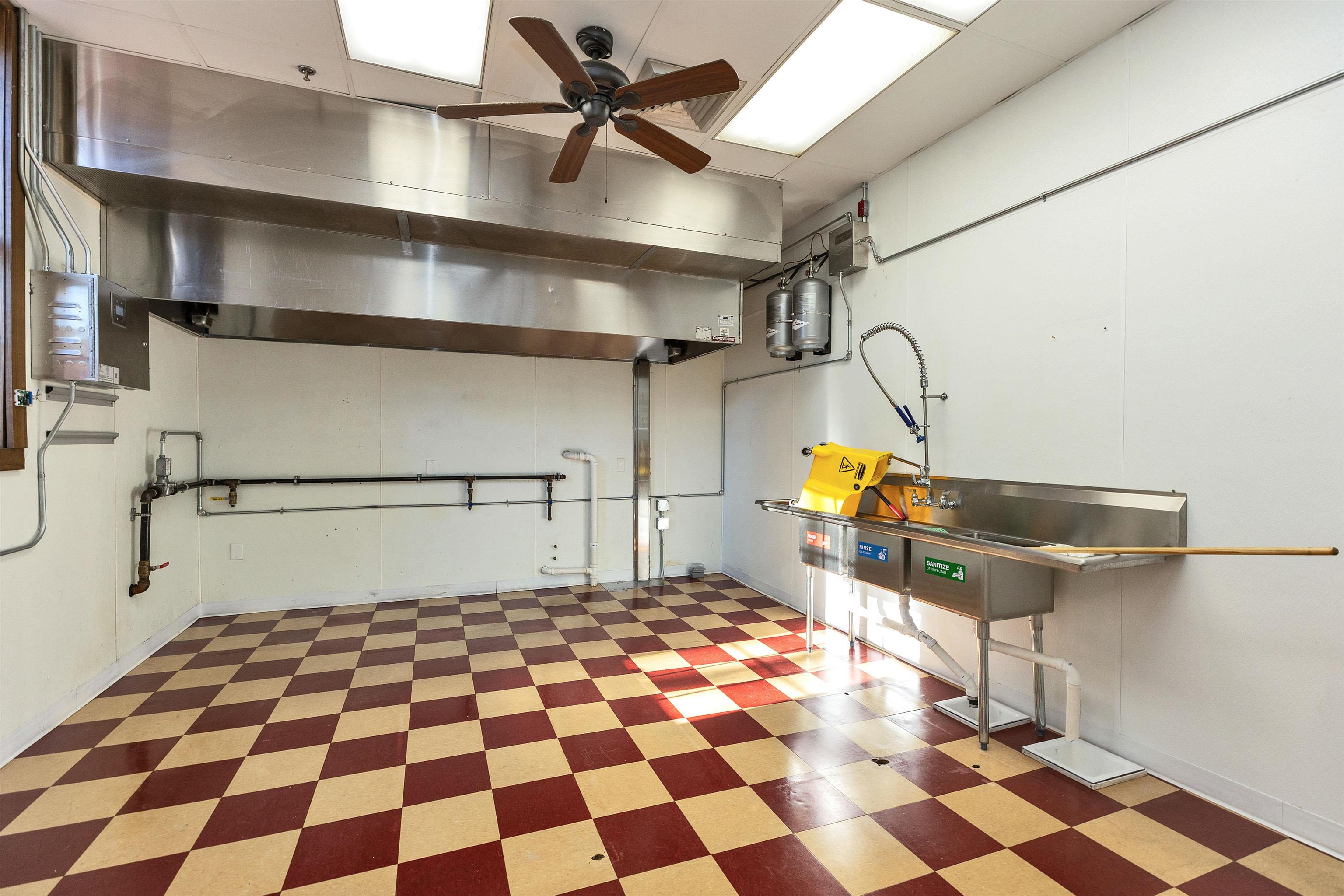 Kitchen with vent hood