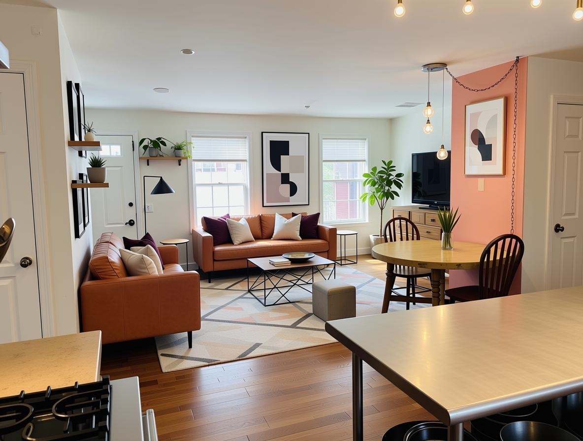 Virtually staged living room