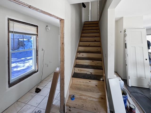 Staircase leading up to the second floor