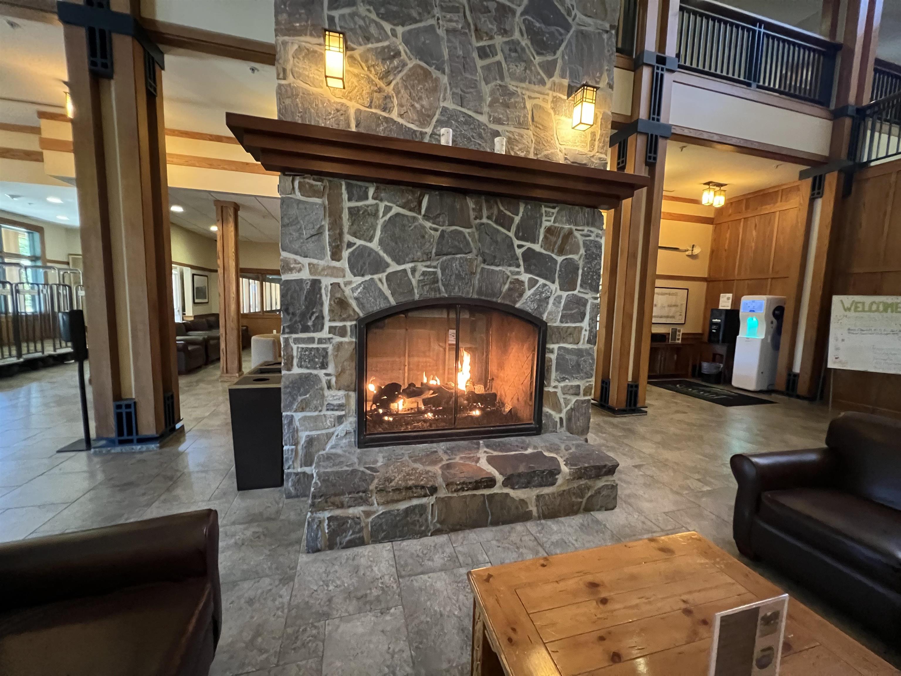 Lobby fireplace