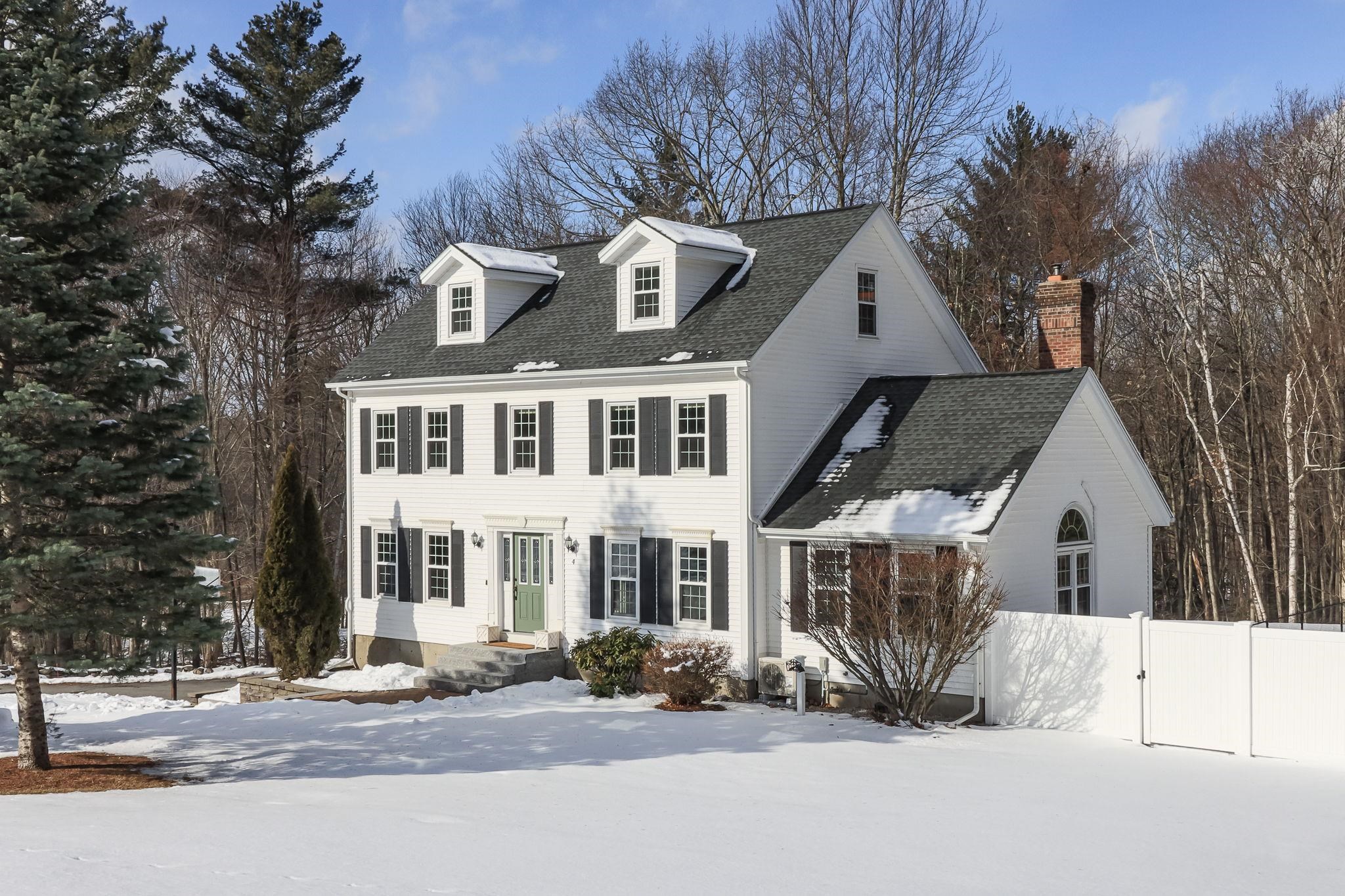 Beautifully updated and truly move-in ready, this 3-bedroom, 3-bath home offers 3,150 sq ft of living space on a private 1.61-acre cul-de-sac lot. The heart of the home is the brand-new renovated kitchen, featuring an impressive 8-ft quartz island with built-in microwave and beverage fridge, quartz countertops and continues with full quartz backsplash and new stainless steel appliances. The open floor plan flows seamlessly into the dining area and sunroom, enhanced by fresh paint and updated lighting throughout. The first floor includes a cathedral-ceiling great room with pellet stoves and a mini-split system providing efficient heating and cooling, a den, sunroom, first-floor laundry, and half bath—ideal for everyday living and entertaining. Upstairs, the spacious primary suite offers a walk-in closet with custom built-ins and its own mini-split system for year-round comfort. Two additional bedrooms complete the second level with a shared full bath. The fully finished third floor features two bonus rooms, offering exceptional flexibility for a home office, guest space, storage, fitness area, or creative use. Additional highlights include finished lower-level space, a two-car under-garage, efficient multi-zone heating, and a partially fenced yard with patio. This exceptional home combines privacy, space, and modern comfort in a desirable cul-de-sac setting.  While all upgrades were completed with the intention of being a "forever home," a sudden job transfer has created this unique opportunity.