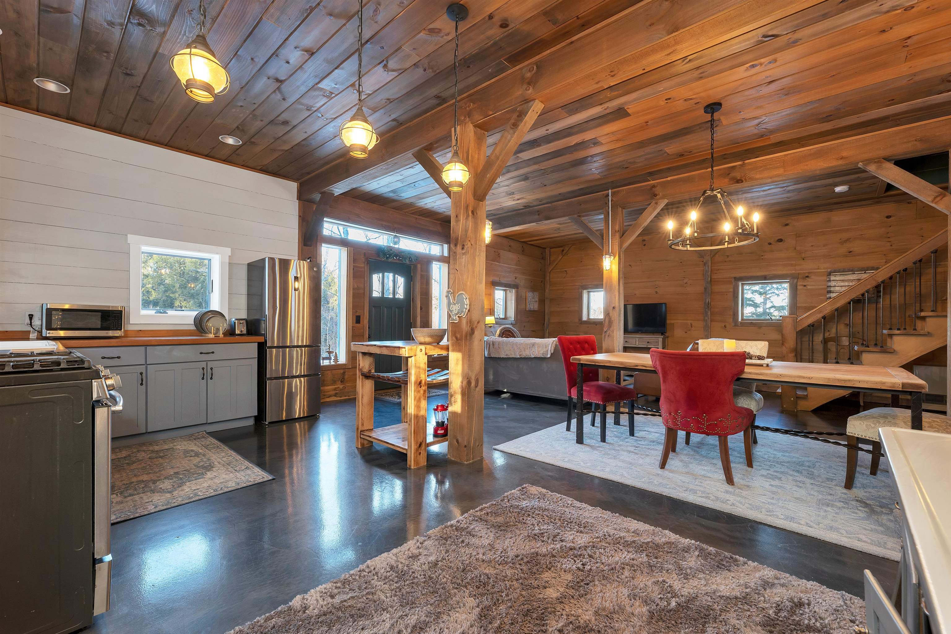 Warm lighting blends with Natural Wood