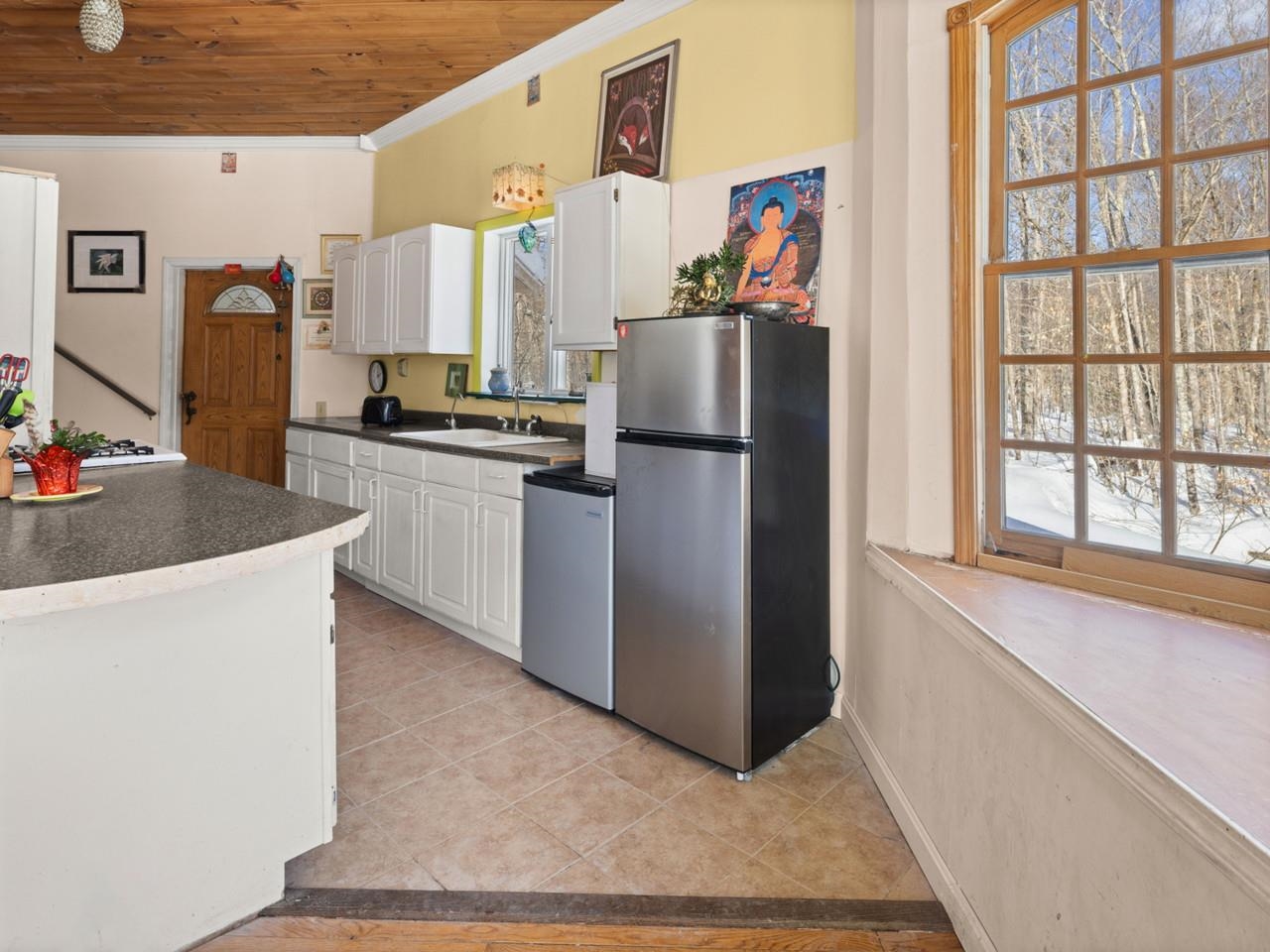 Kitchen with view to outside