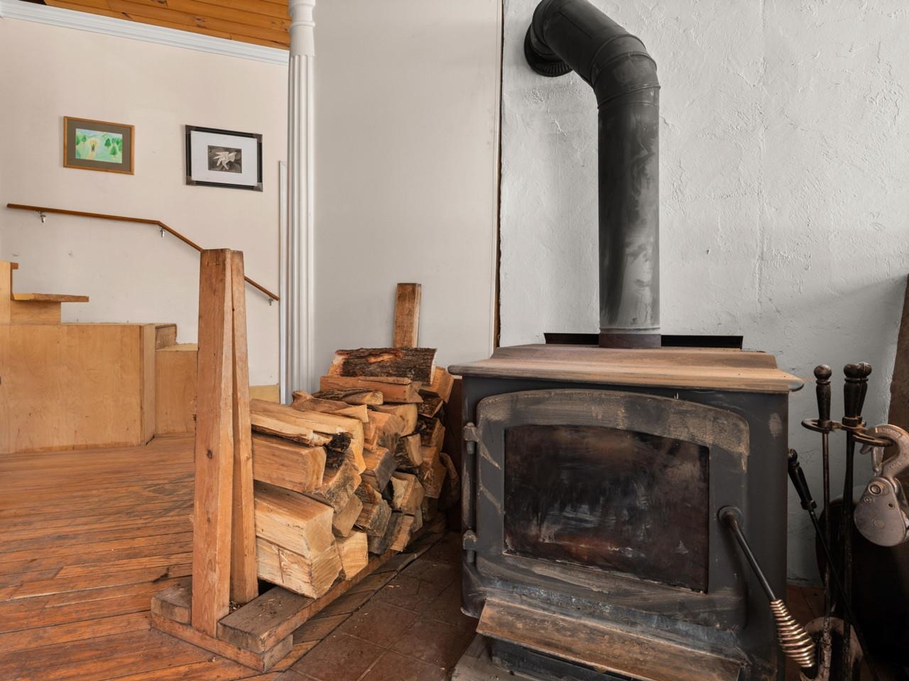 Wood-burning fireplace