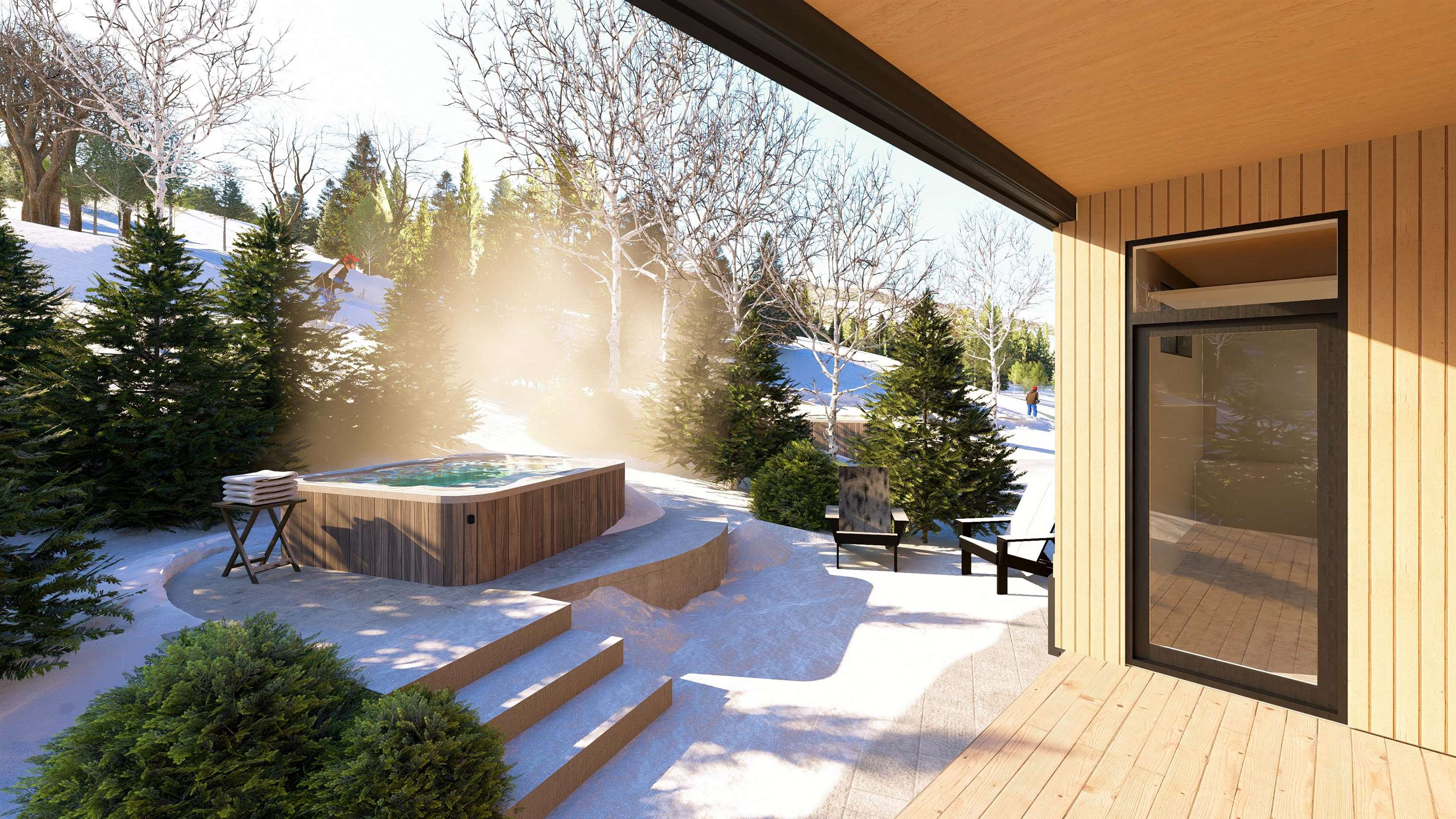 outdoor hot tub "optional"