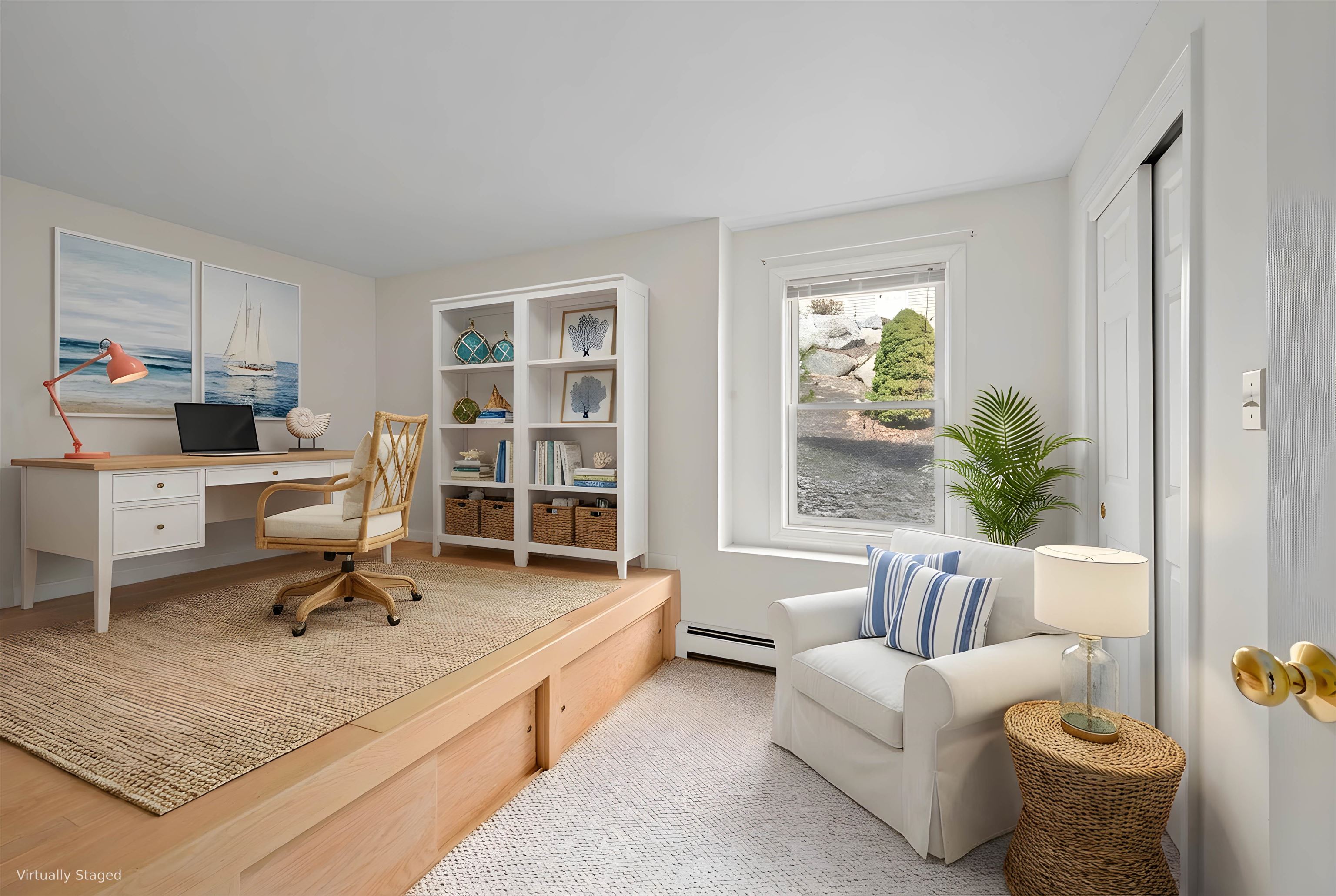 Virtually Staged lower level bedroom/office