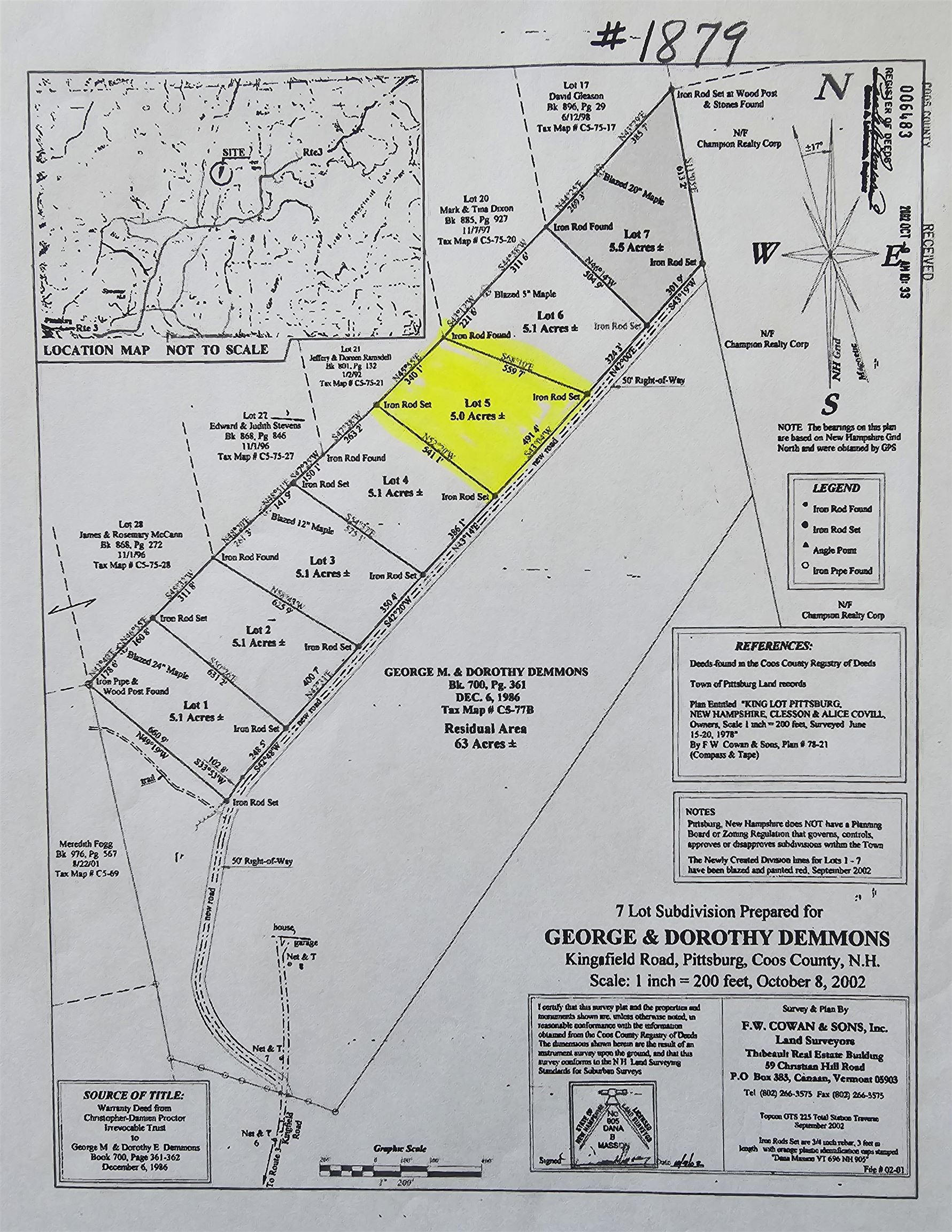 Lot 5 Lonny Demmons Rd, Pittsburg, NH 03592