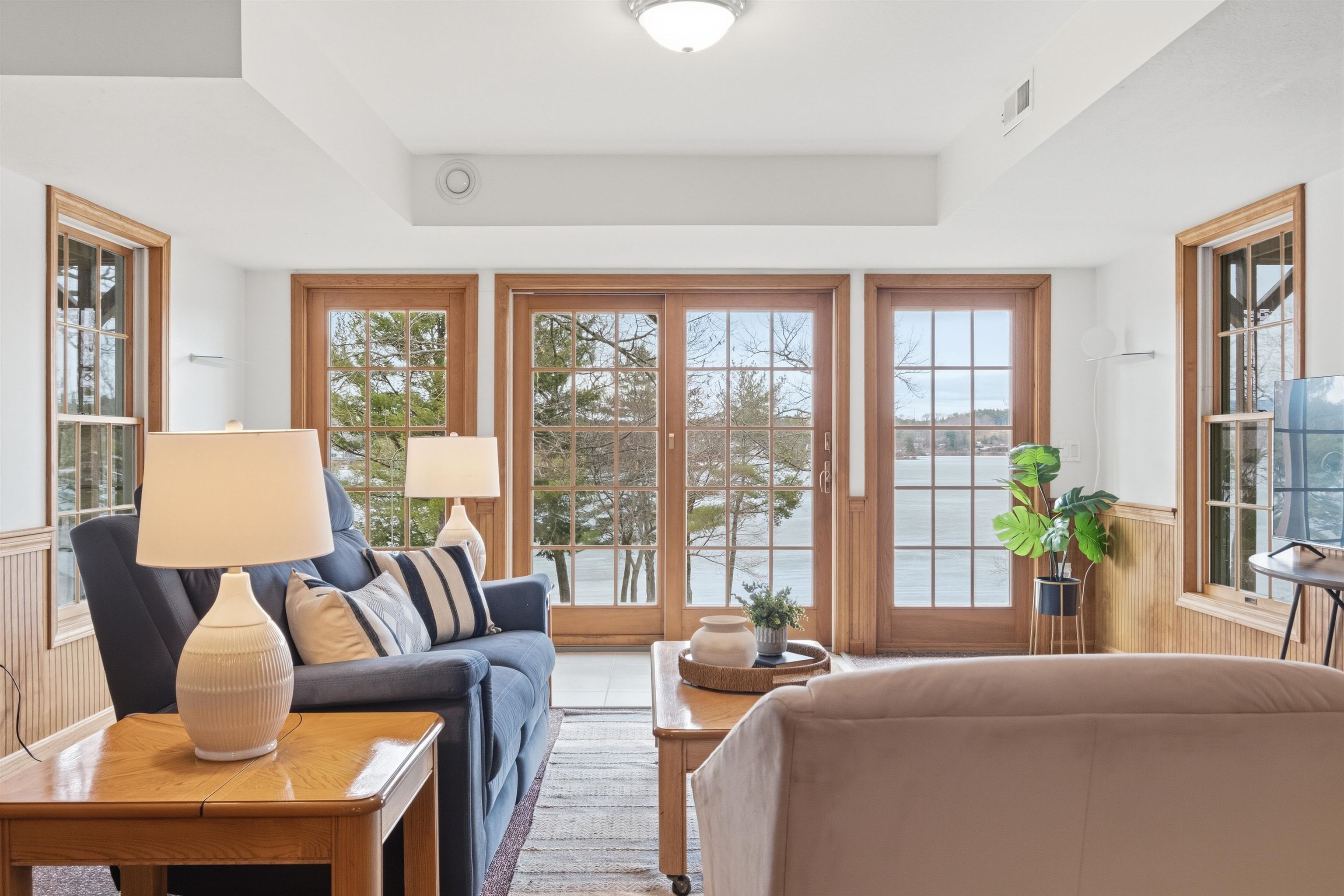 Family room with lake view