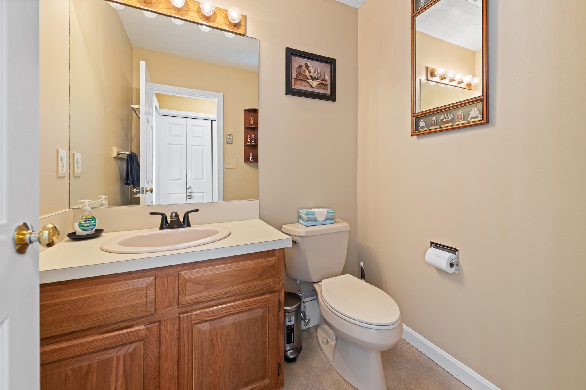 This great half bath is right off the kitchen