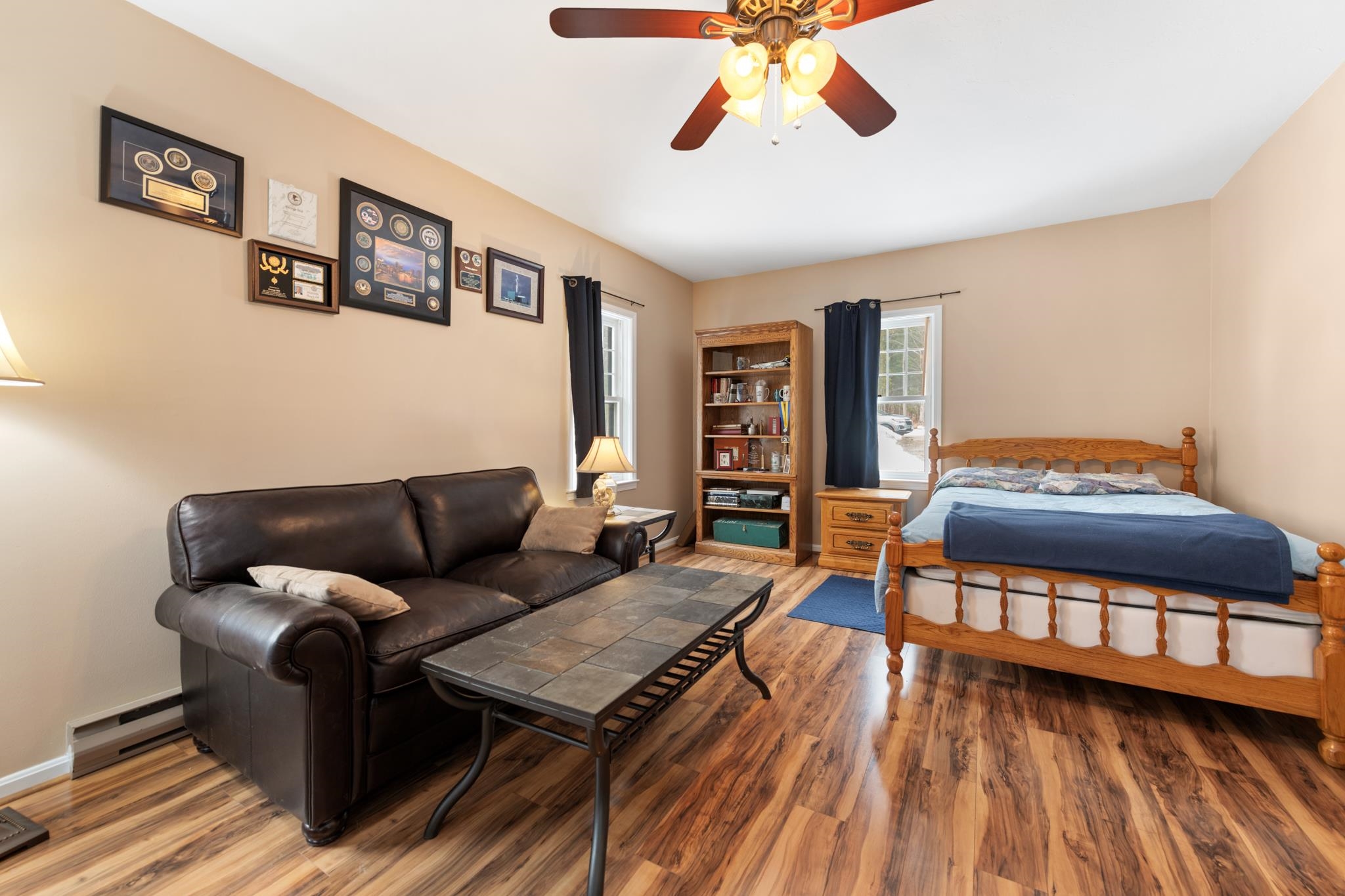 New Vinyl plank flooring in this bedroom as well
