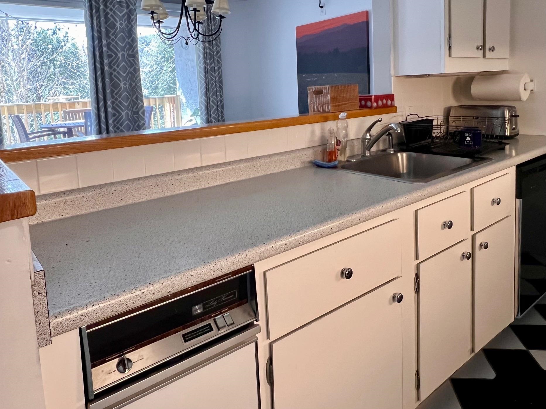 kitchen to dining area