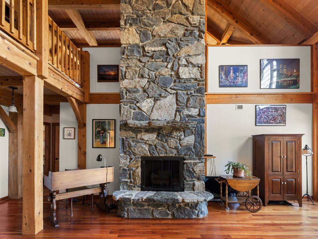 Panton stone fireplace