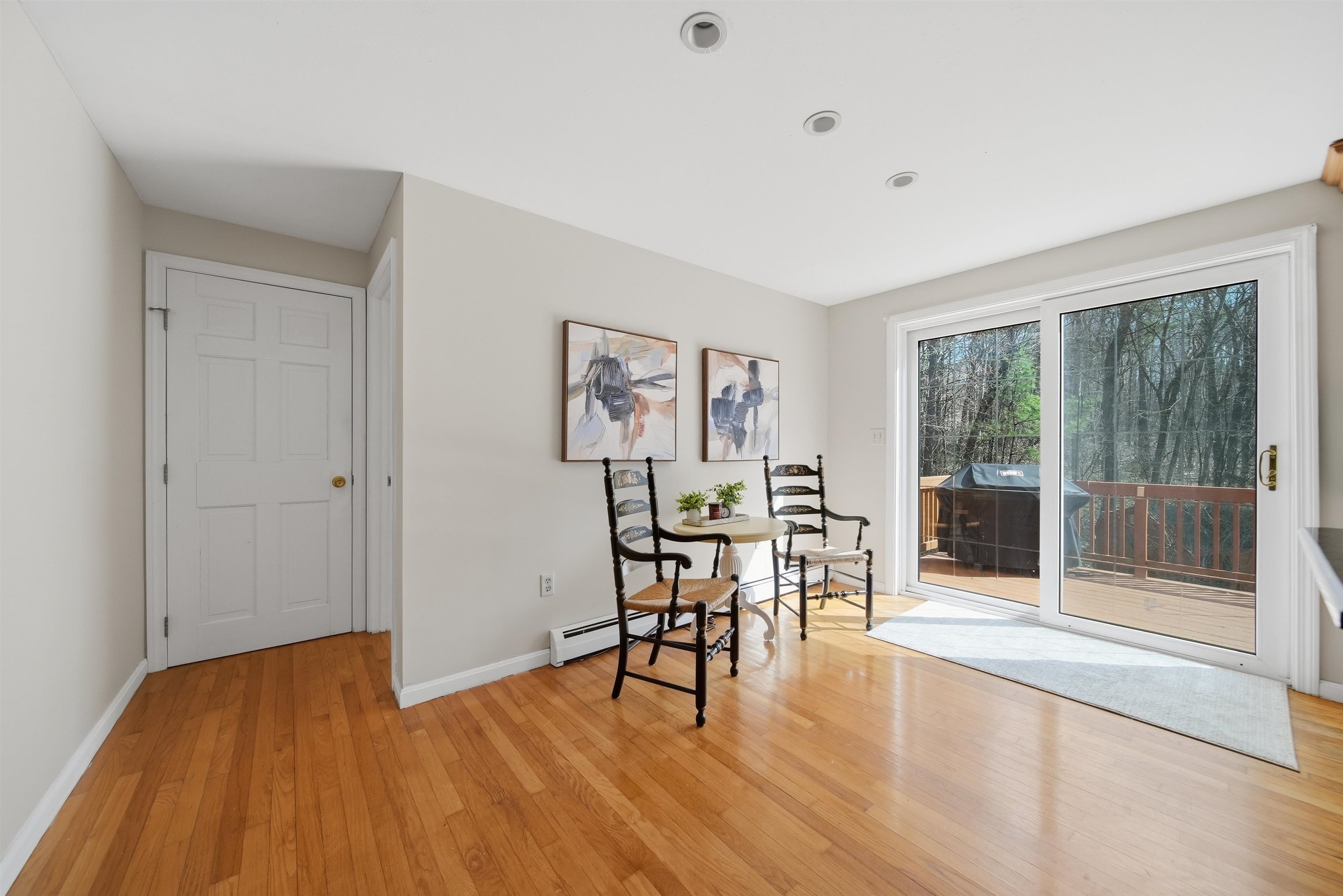 Kitchen with full slider view